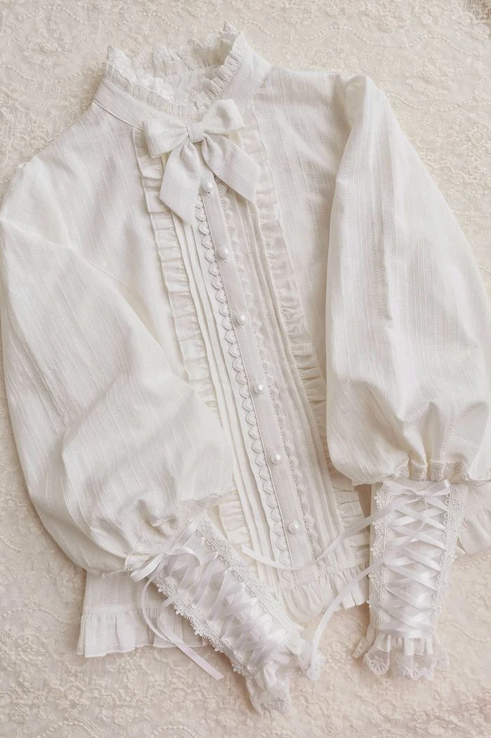 Winter Mutton Sleeves Lace Flounce Lolita Blouse - Image 5