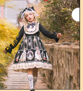 Easter - Plus Size Lolita Dress Black Long Sleeve Vintage OP - Image 13
