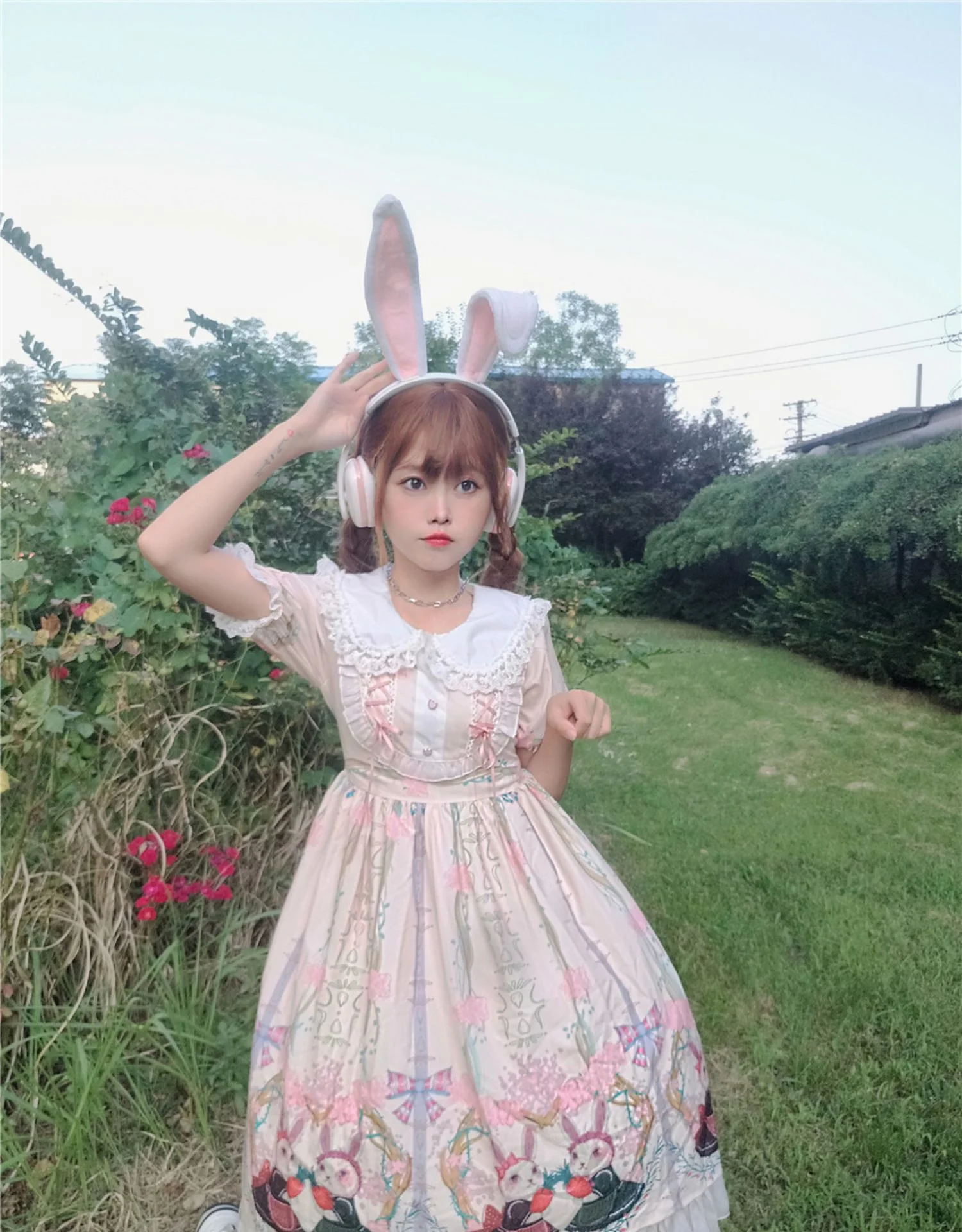 Picnic Bunny Girl - Plus Size Lolita JSK Short Sleeve OP Dress - Image 13