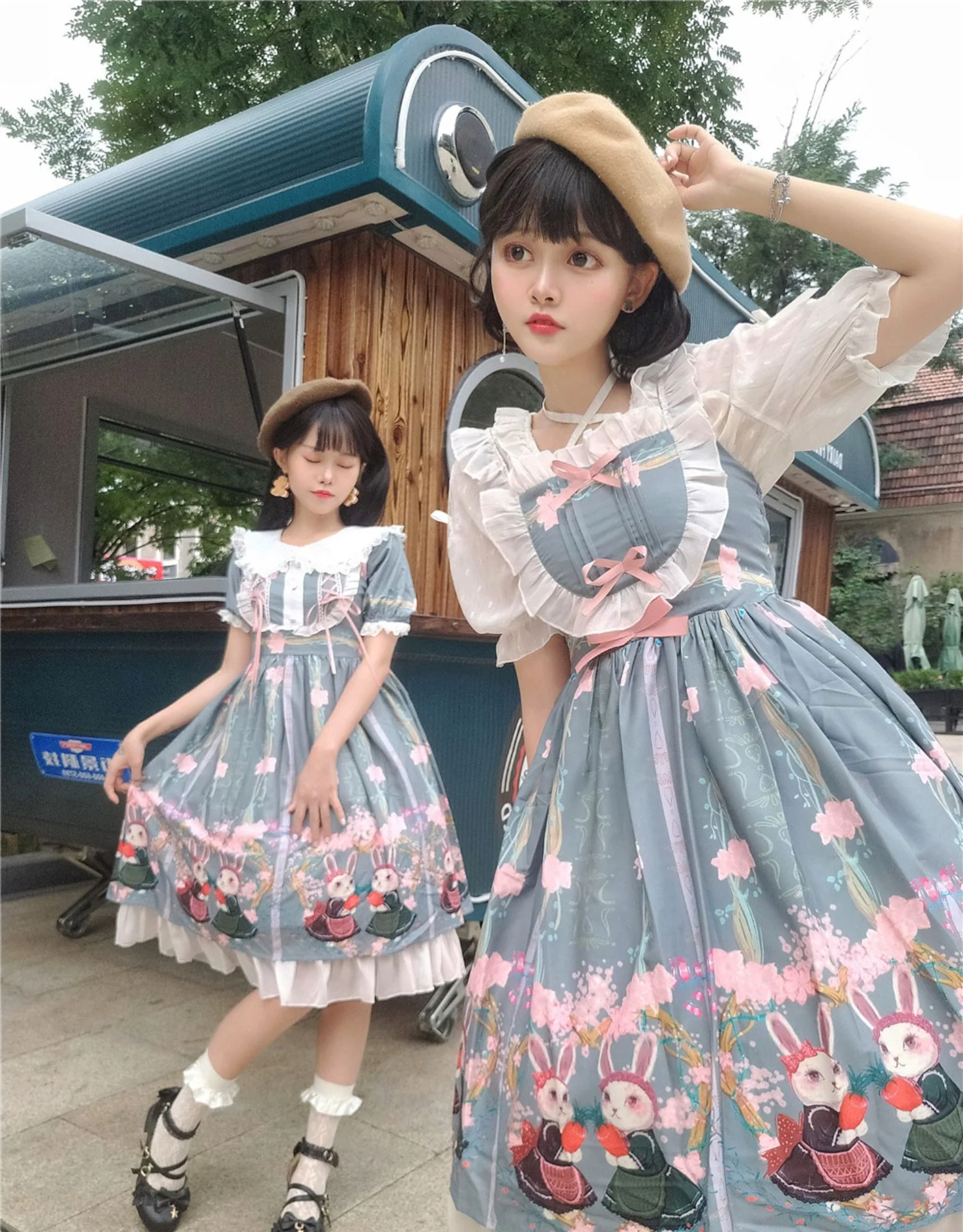 Picnic Bunny Girl - Plus Size Lolita JSK Short Sleeve OP Dress - Image 15