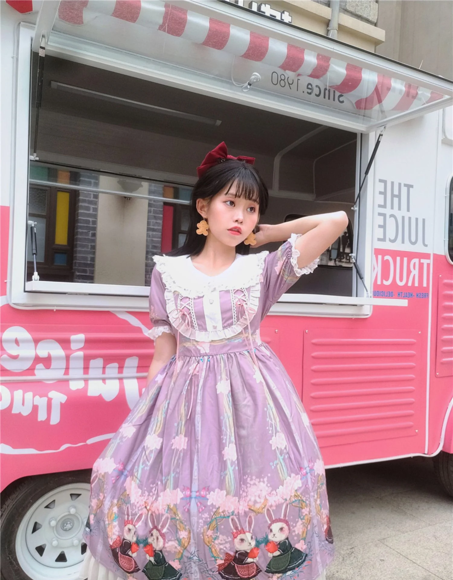 Picnic Bunny Girl - Plus Size Lolita JSK Short Sleeve OP Dress - Image 22