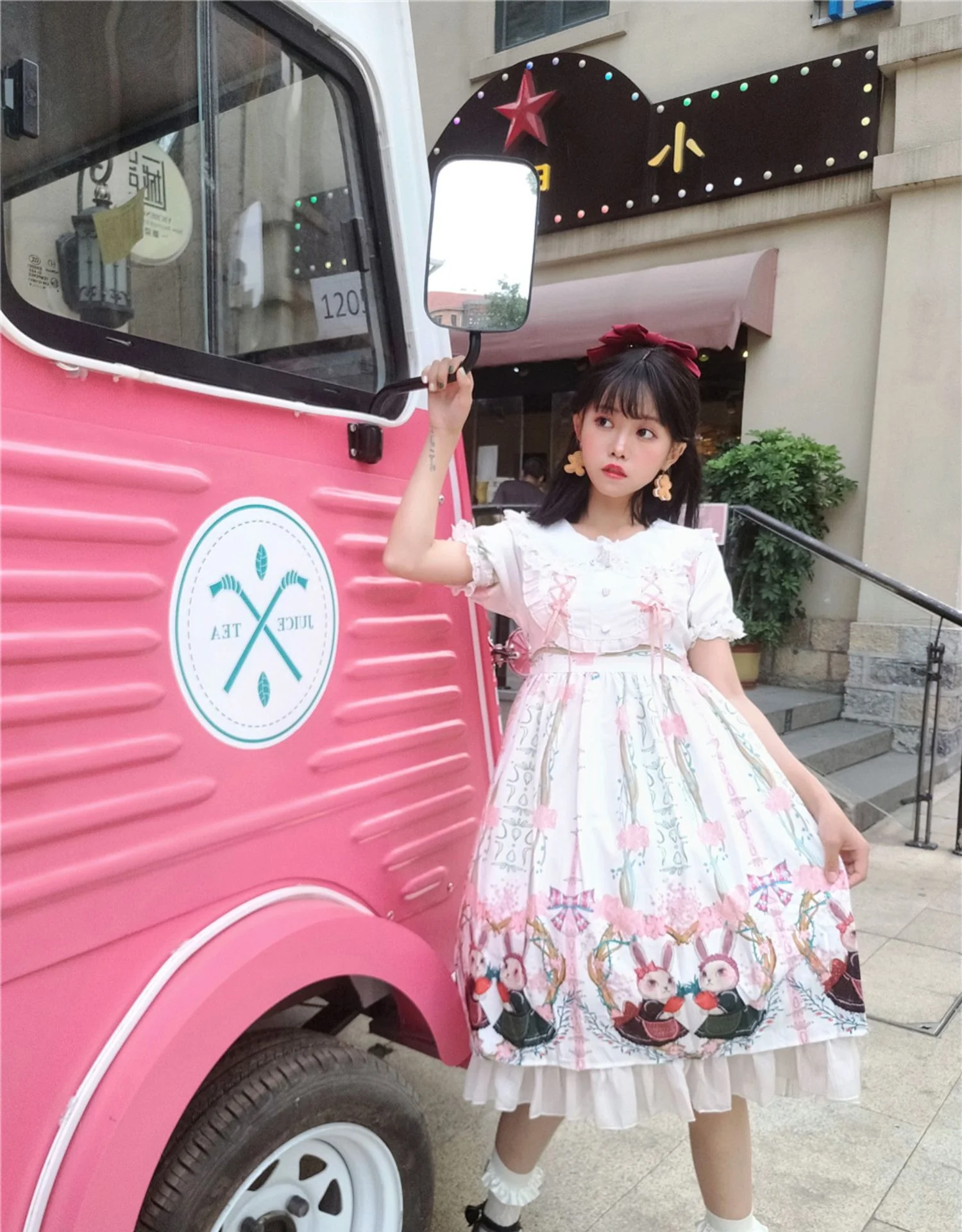 Picnic Bunny Girl - Plus Size Lolita JSK Short Sleeve OP Dress - Image 27