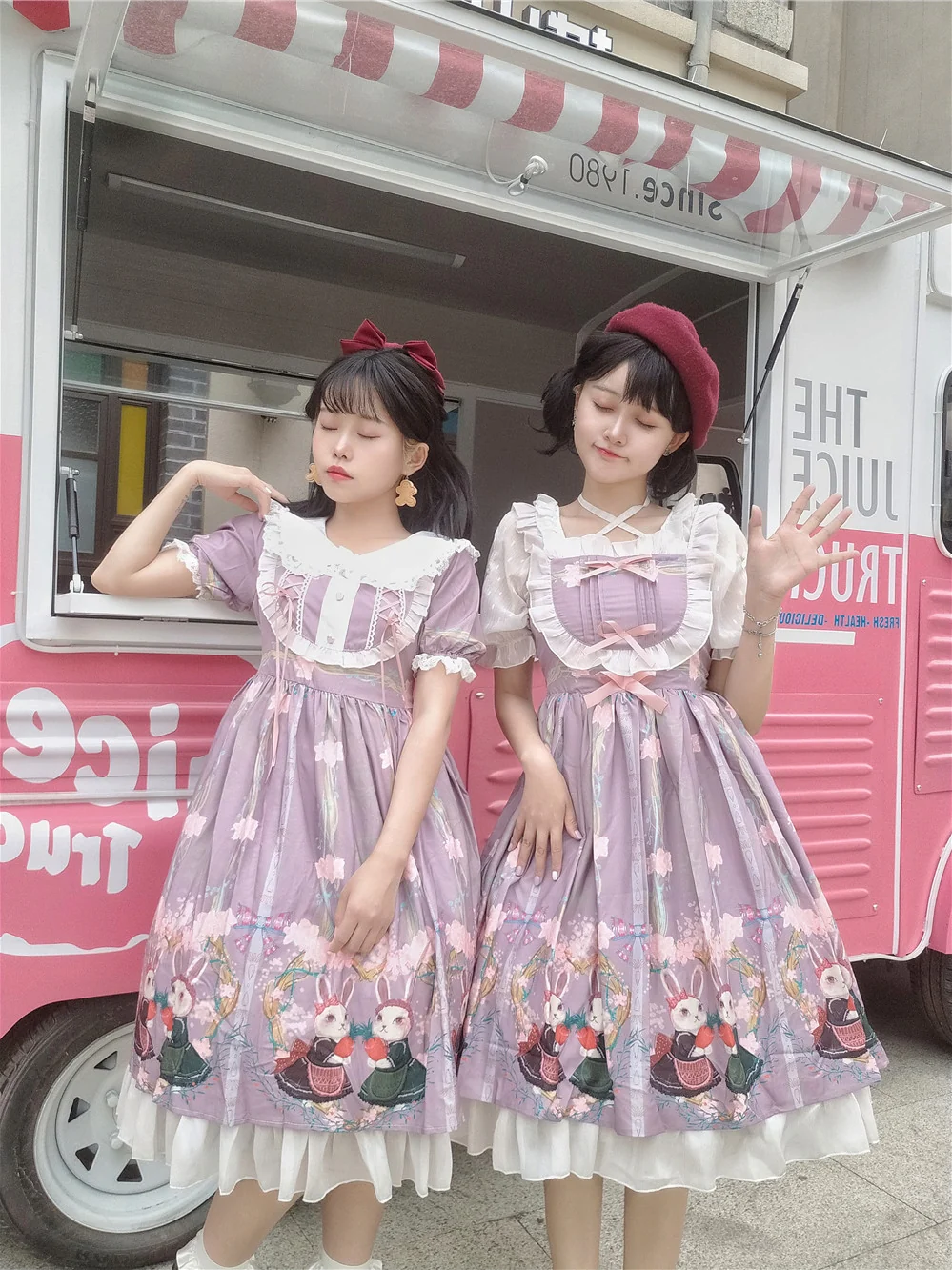 Picnic Bunny Girl - Plus Size Lolita JSK Short Sleeve OP Dress - Image 3