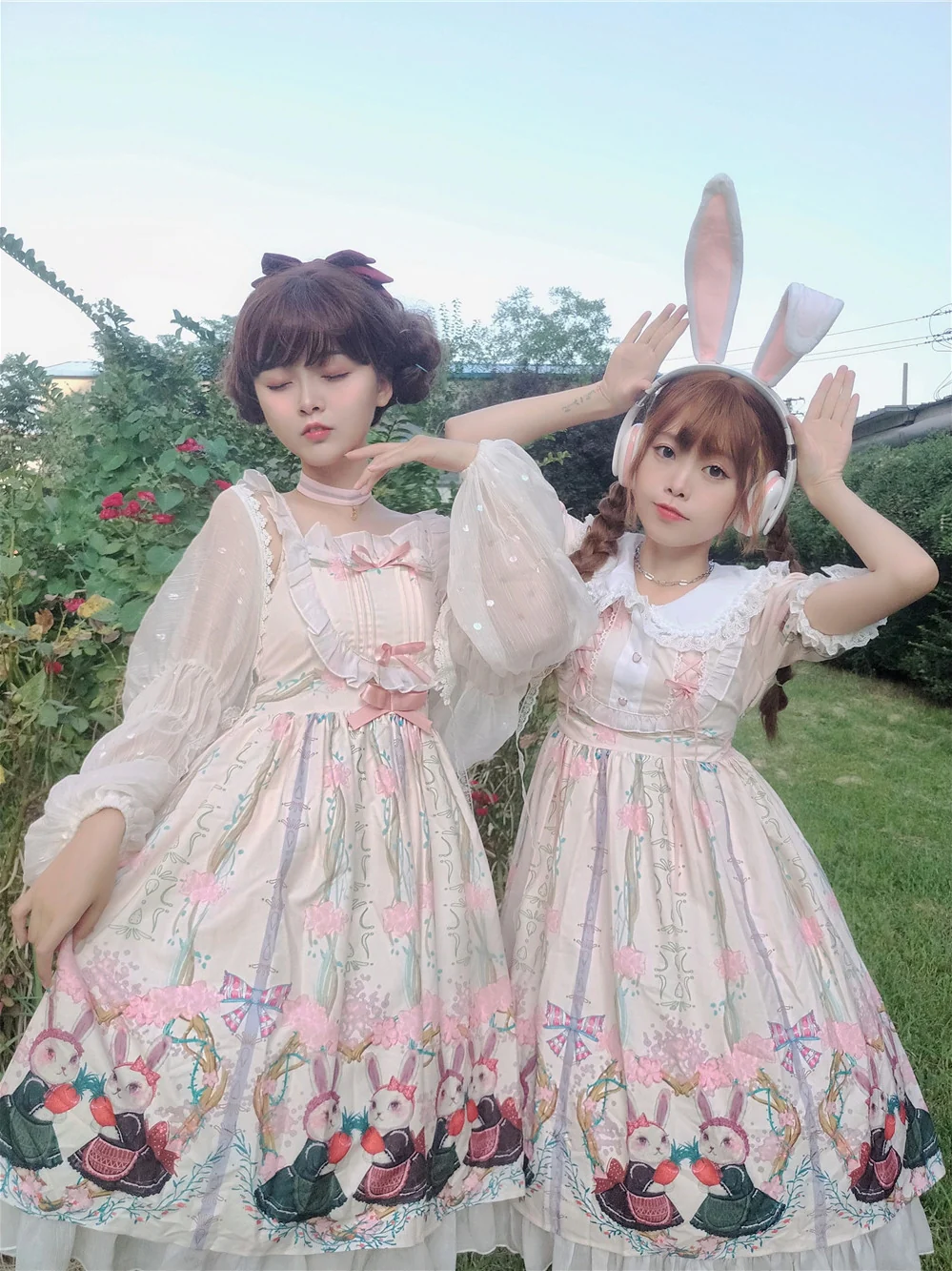 Picnic Bunny Girl - Plus Size Lolita JSK Short Sleeve OP Dress - Image 5