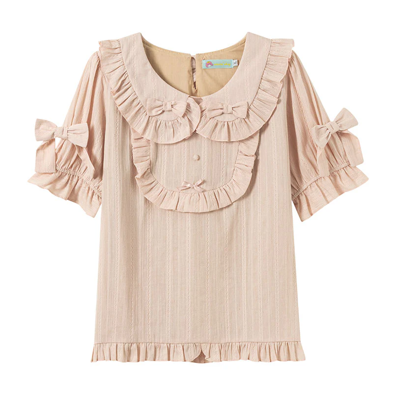 Rainbow Cake - Plus Size Lolita Blouse Doll Collar Summer Shirt - Image 5