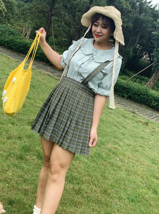 Plus Size Lolita Blouse, Oversized Short Sleeve Shirt - Image 13