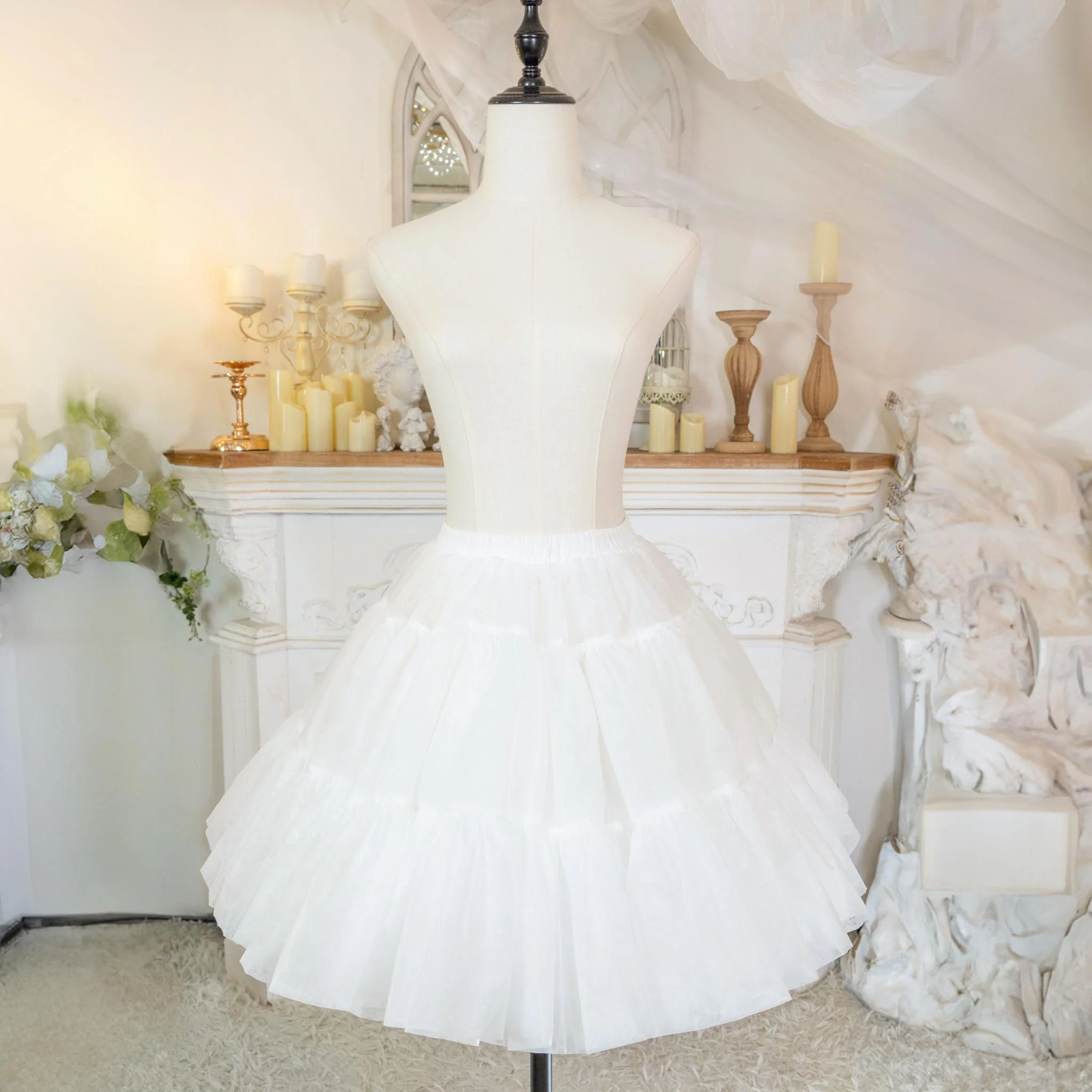 Noloria by 42Lolita - Upgraded White Puffy Lolita Petticoat, 17.7" (45 CM), Cotton Lining - Image 4