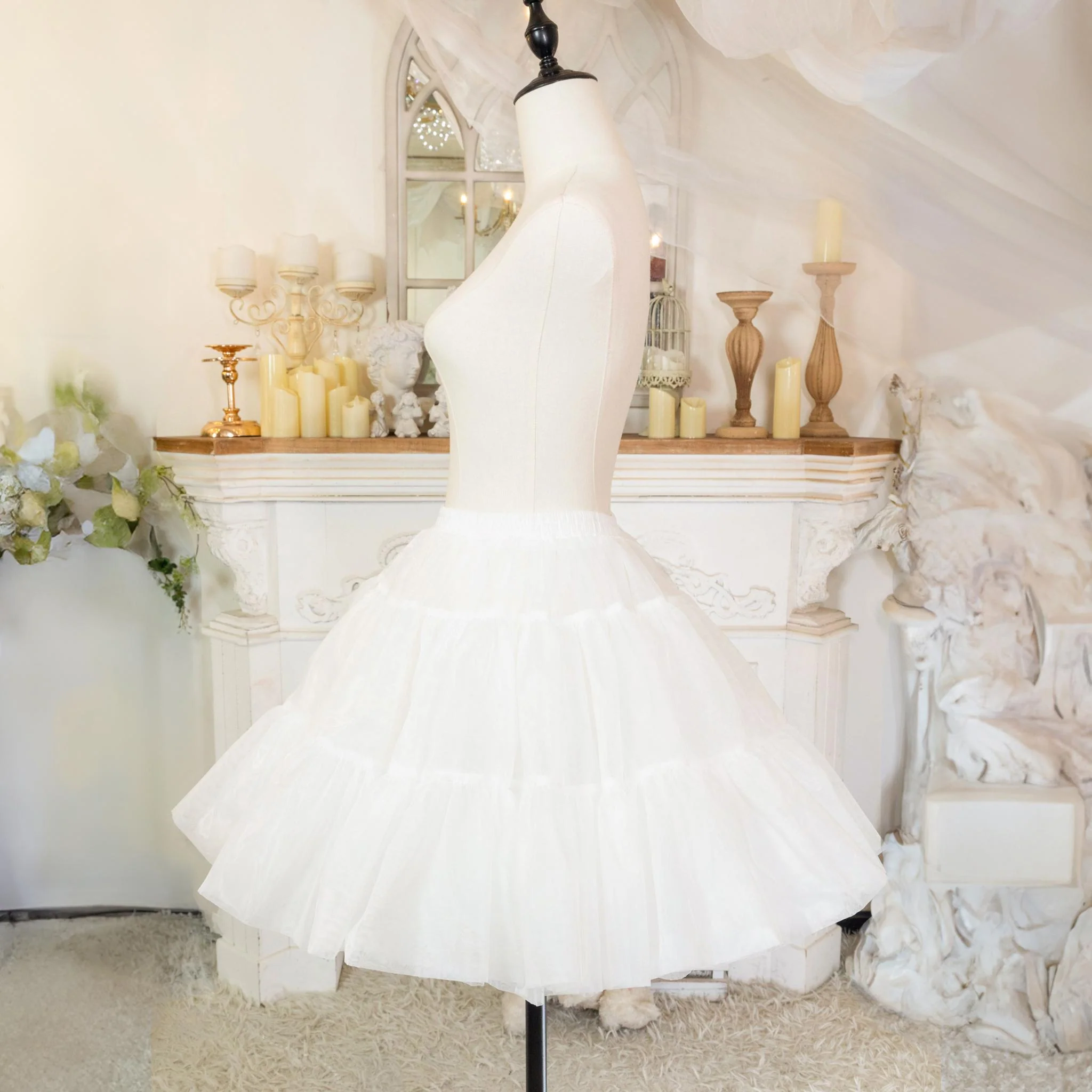 Noloria by 42Lolita - Upgraded White Puffy Lolita Petticoat, 17.7" (45 CM), Cotton Lining - Image 5