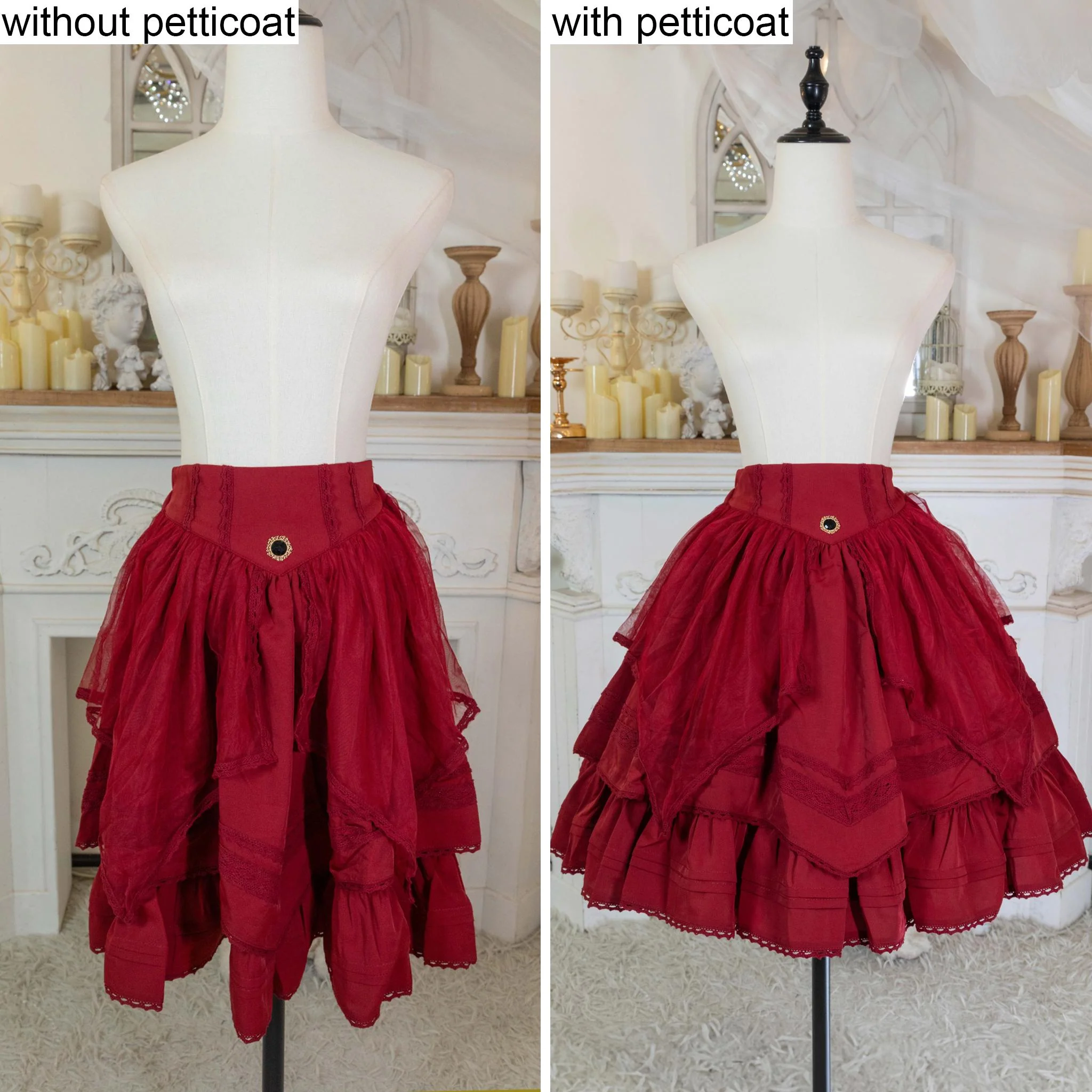 Noloria by 42Lolita - Upgraded White Puffy Lolita Petticoat, 17.7" (45 CM), Cotton Lining - Image 6
