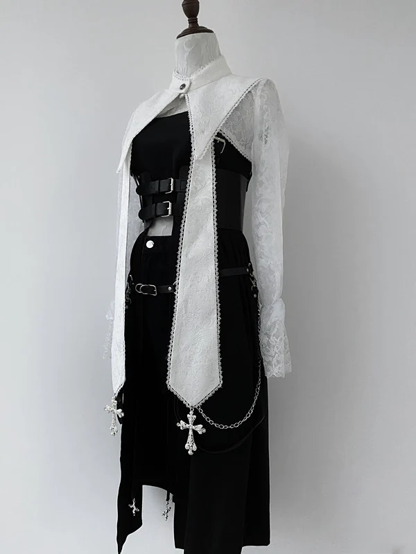 Nun Lolita Gothic OP Dress Full Set - Image 19