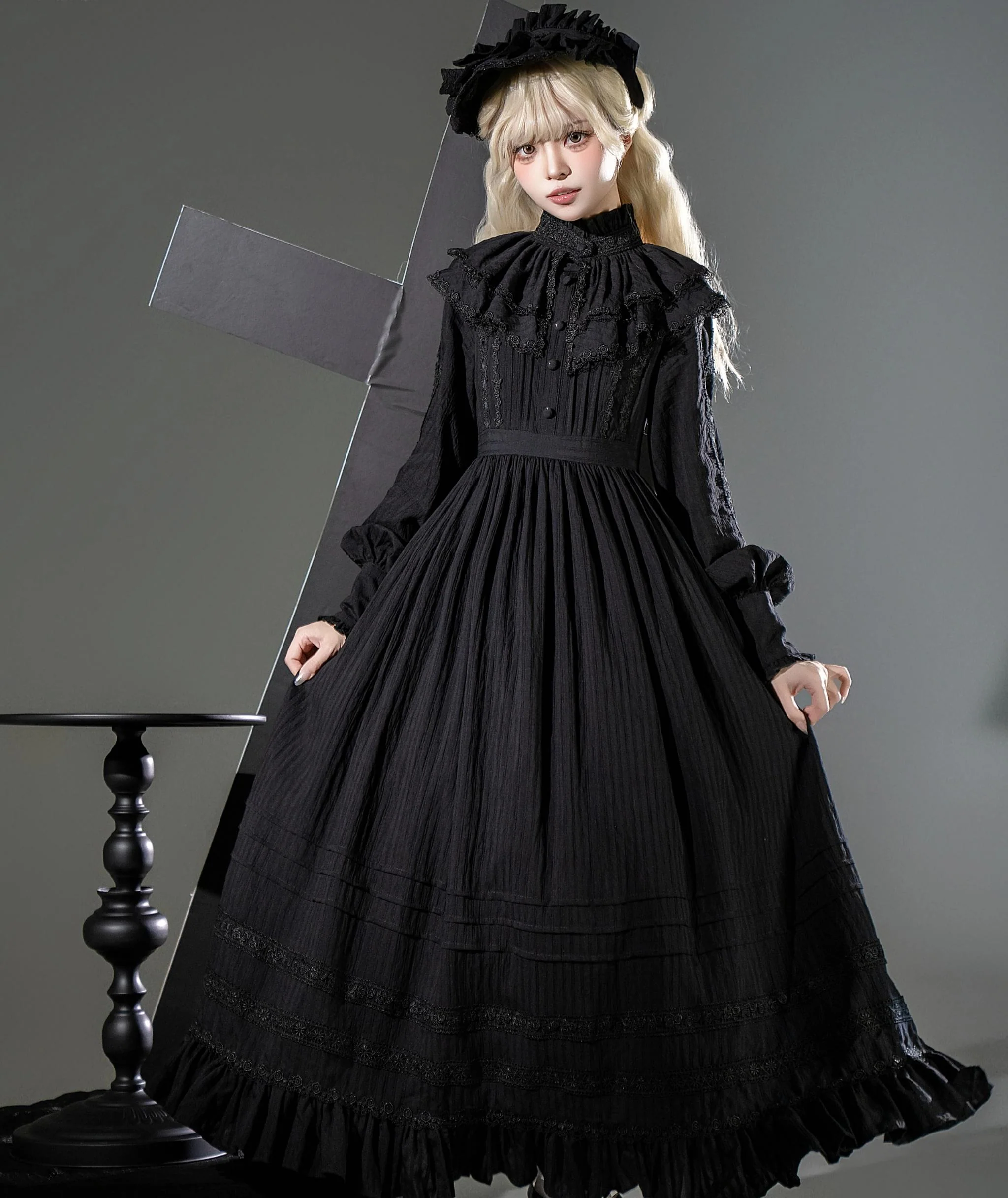 Sanshanjiu - A Quiet Place - Nun Style Gothic Lolita OP Dress - Image 3