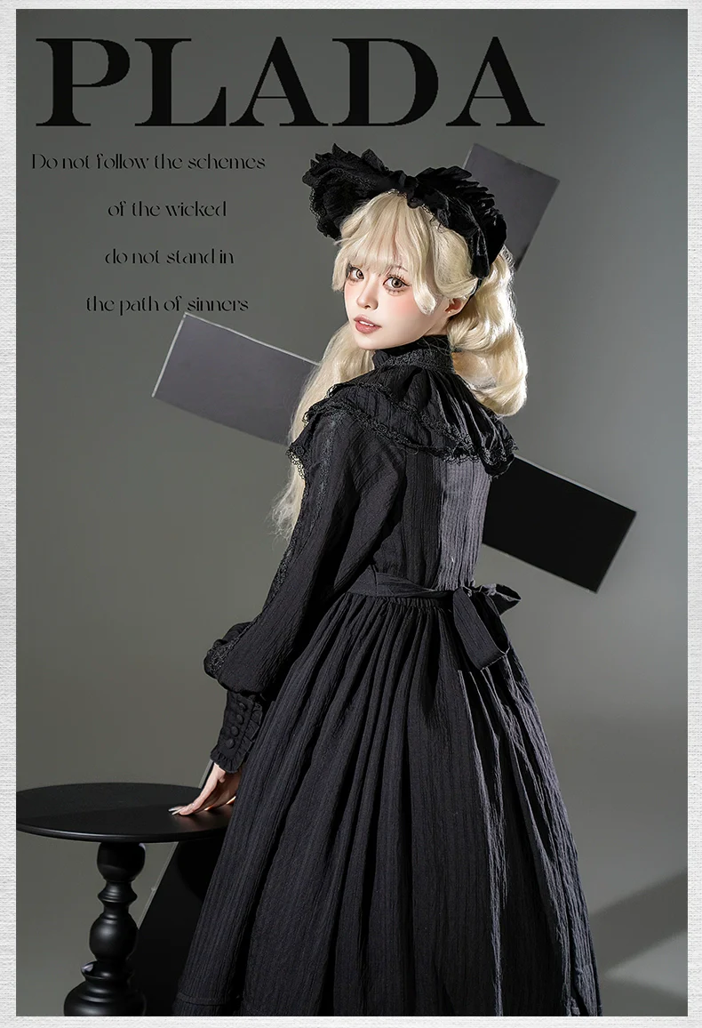 Sanshanjiu - A Quiet Place - Nun Style Gothic Lolita OP Dress - Image 5