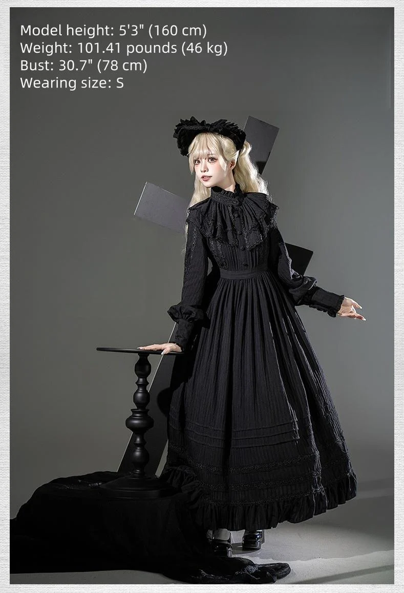 Sanshanjiu - A Quiet Place - Nun Style Gothic Lolita OP Dress - Image 6