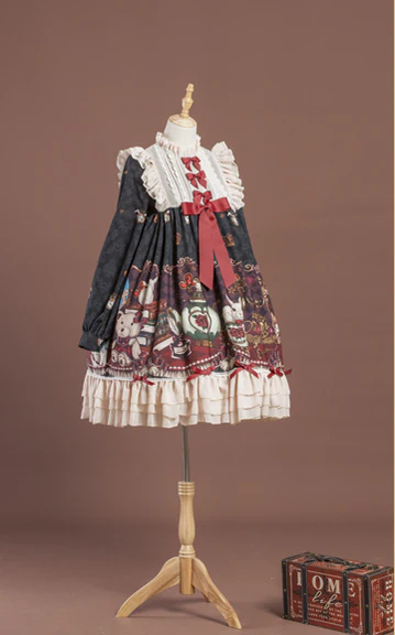 Crown Bear - Kawaii Daily Lolita Long OP Dress - Image 11