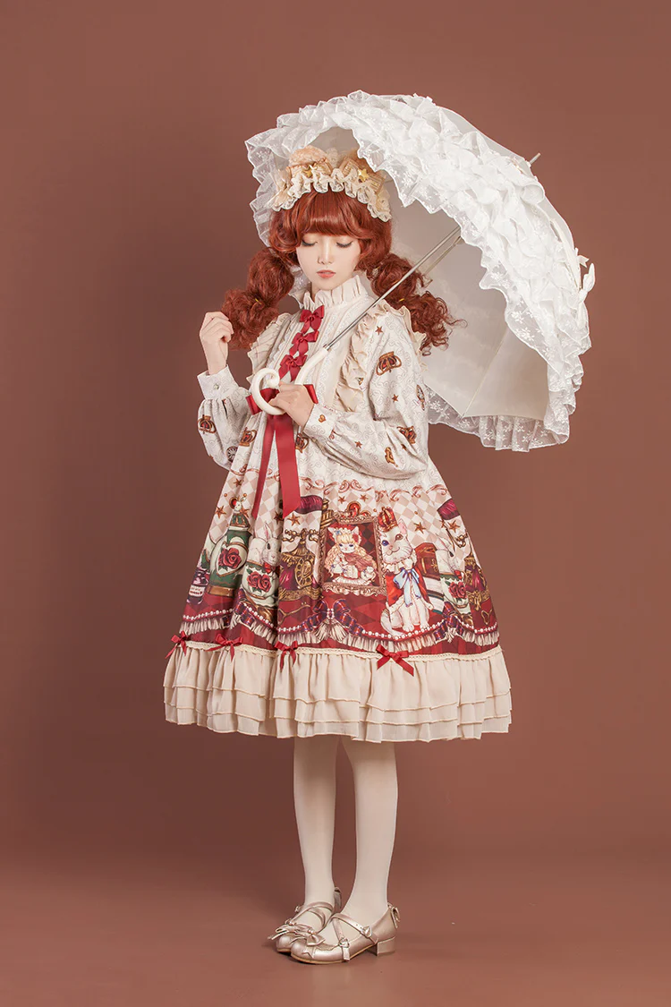 Crown Bear - Kawaii Daily Lolita Long OP Dress - Image 6