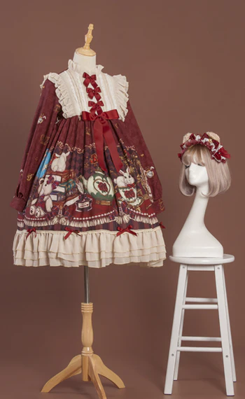 Crown Bear - Kawaii Daily Lolita Long OP Dress - Image 7
