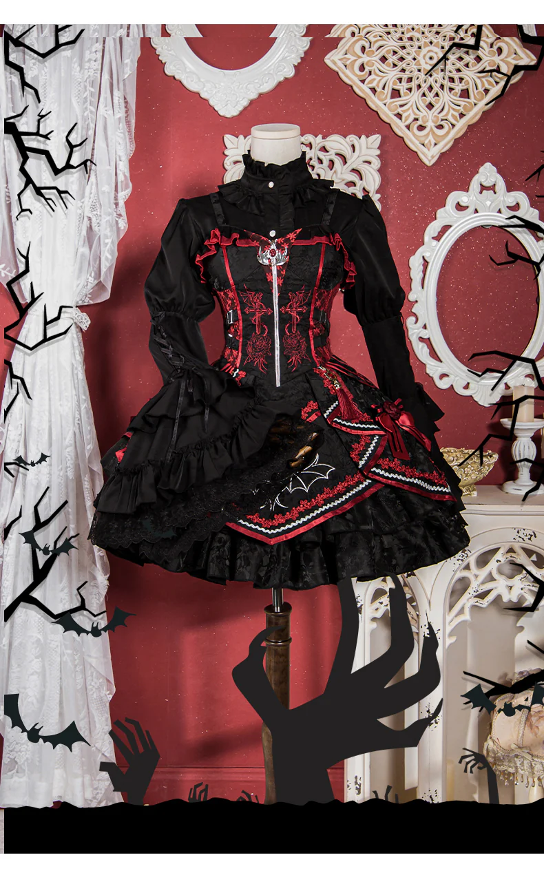 Ocelot - Gothic Lolita Halloween Blouse, Bat Inspired - Image 12