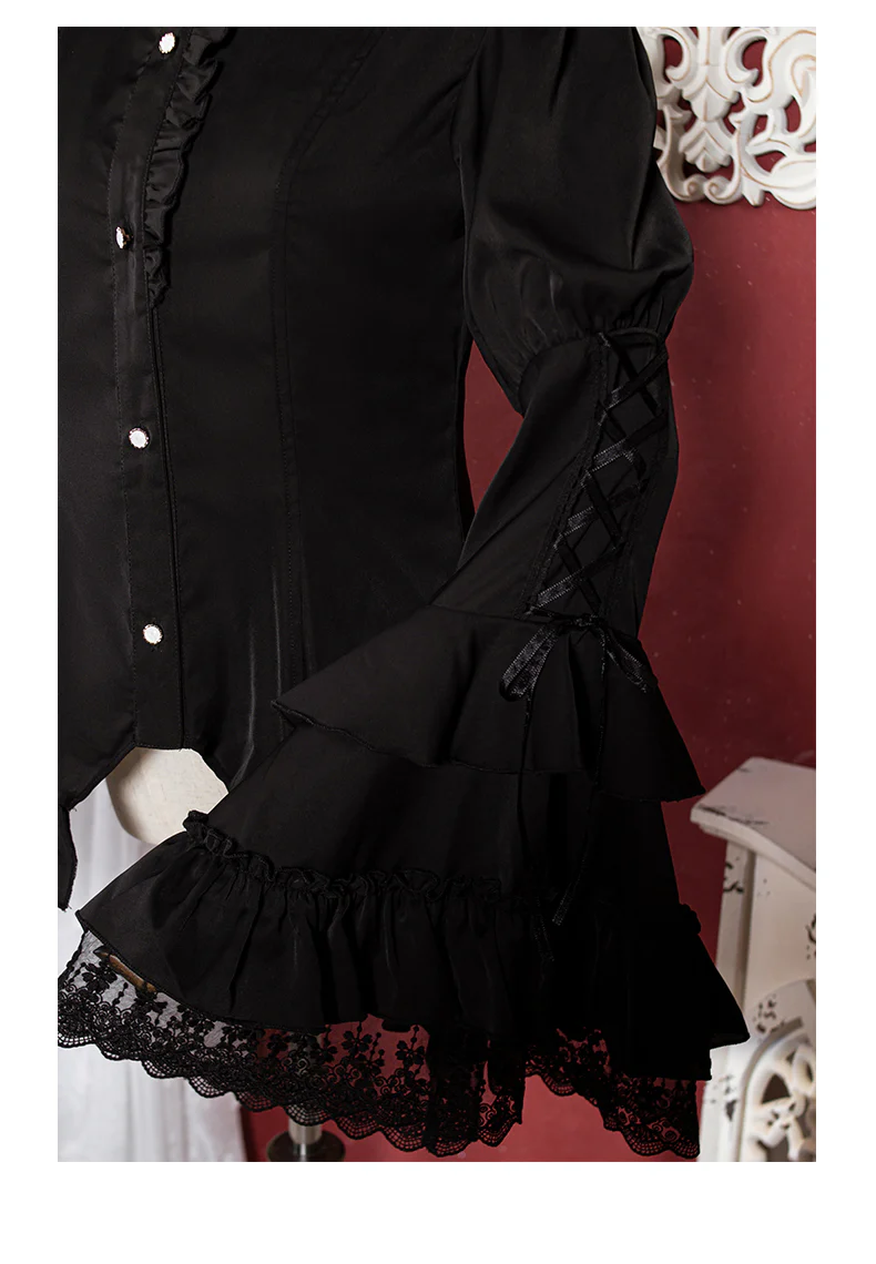 Ocelot - Gothic Lolita Halloween Blouse, Bat Inspired - Image 13