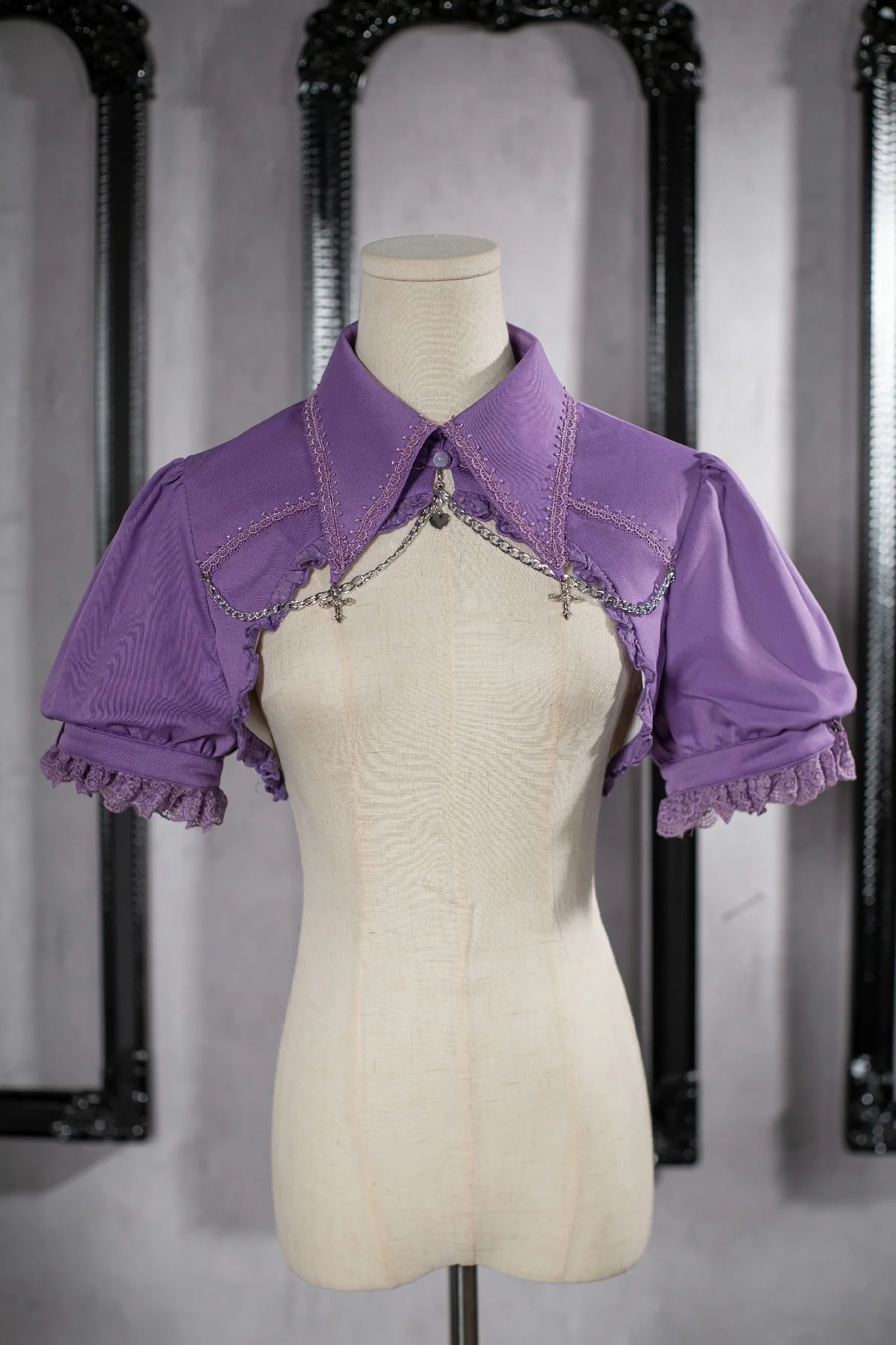Contract Cross - Gothic Elegant Bubble Sleeve Bolero - Image 2