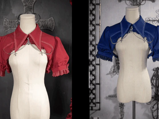 Contract Cross - Gothic Elegant Bubble Sleeve Bolero - Image 9