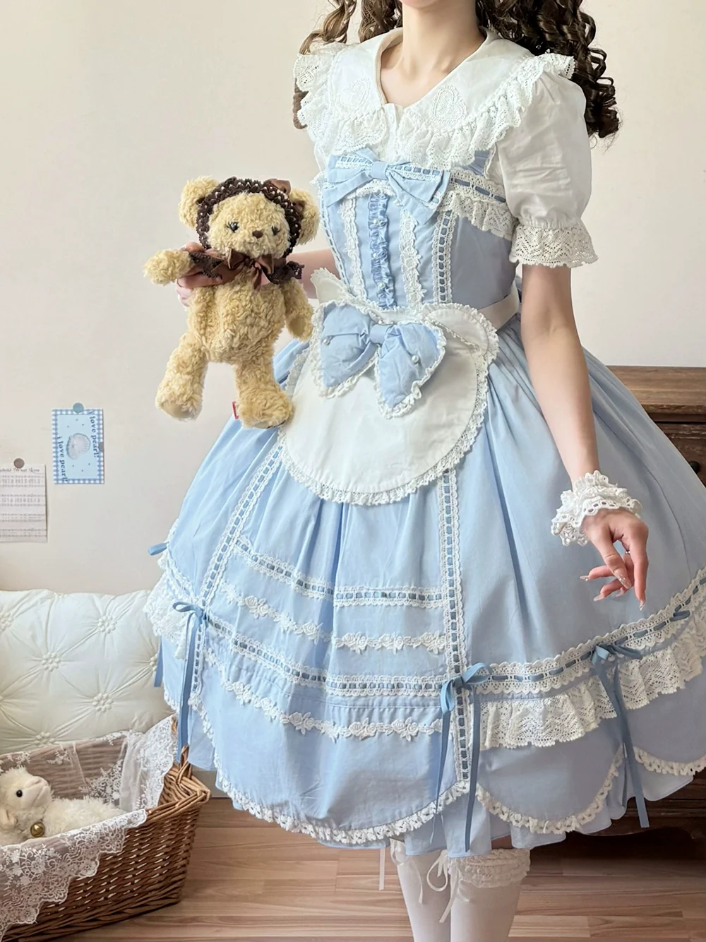 Vintage Petal Rabbit - Cotton Old School Lolita Blouse With Bunny Ear Customized Size - Image 5