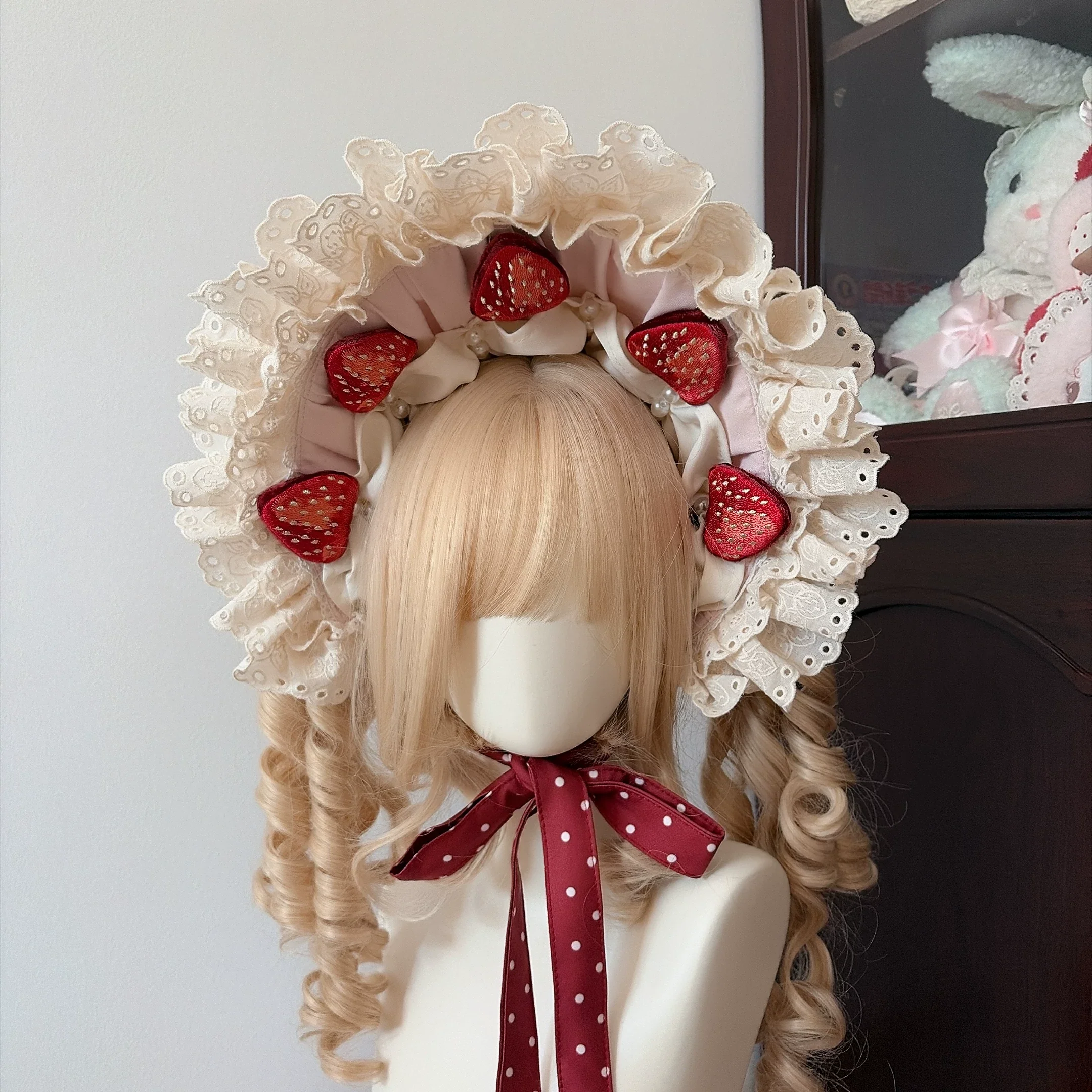Strawberry Cake - Old School Lolita Dress, Detachable Sleeves - Image 13