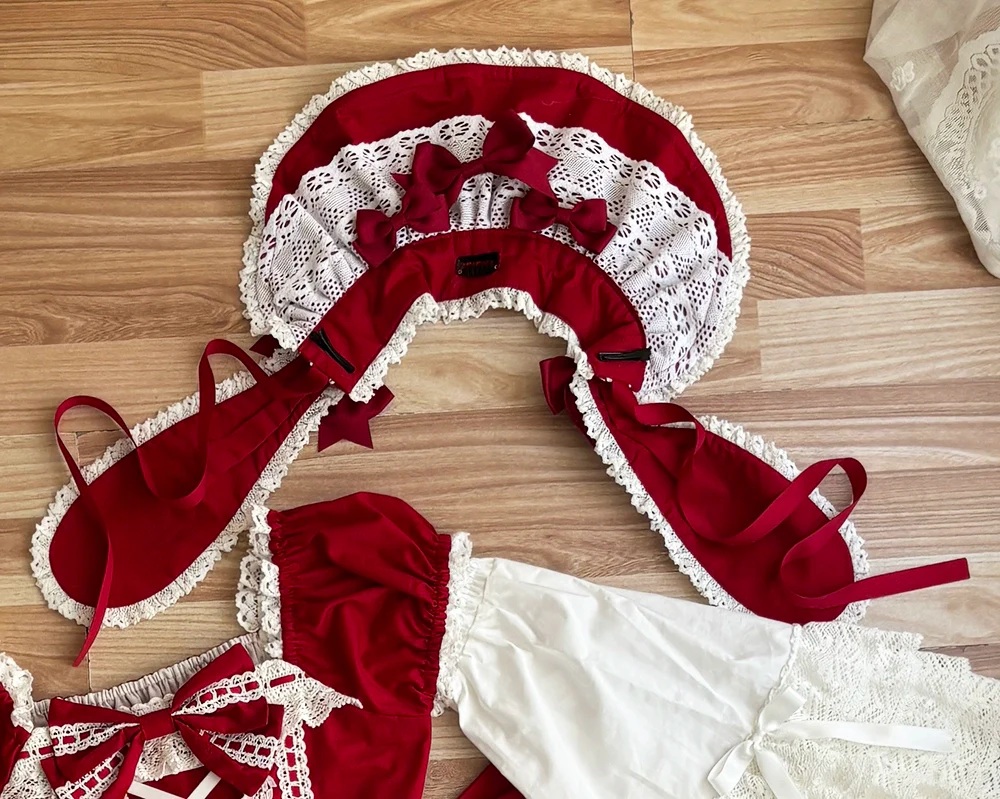 Vintage Petal Rabbit - Old School Lolita Headdress Suit With Bunny Ear - Image 17