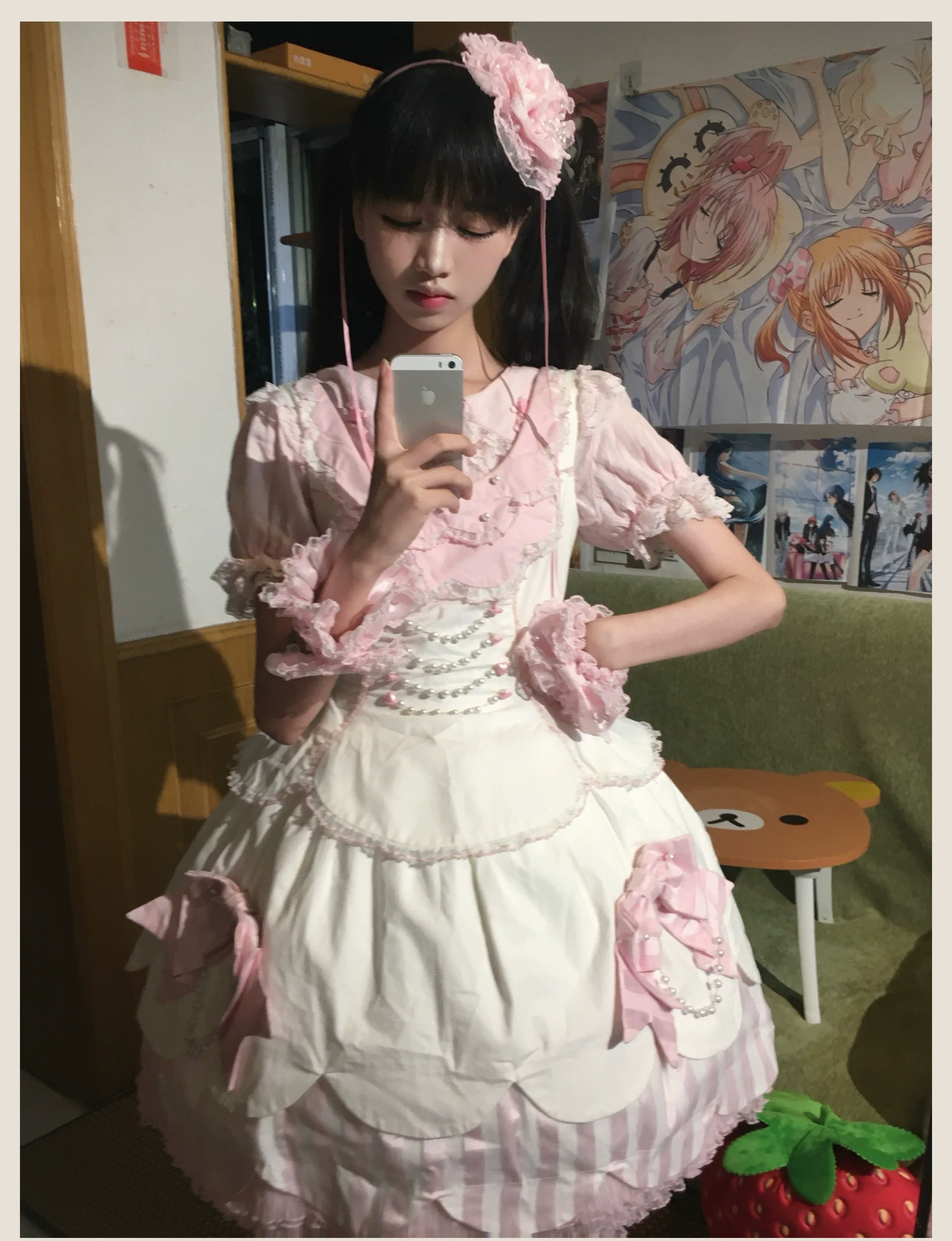 TaTaTa Lolita - Pearl Princess - Old School Lolita Jumper Dress Outfit, Petal Hem - Image 8