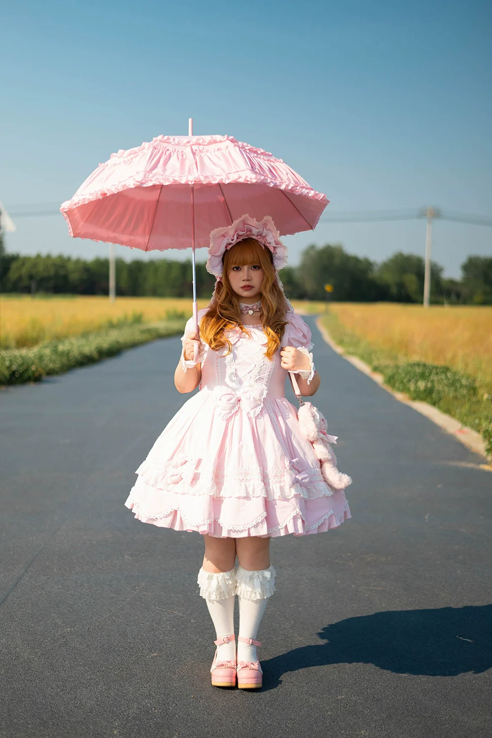 Vintage Petal Rabbit - Old School Lolita OP Cotton Dress With Petal-Shaped Hem - Image 17