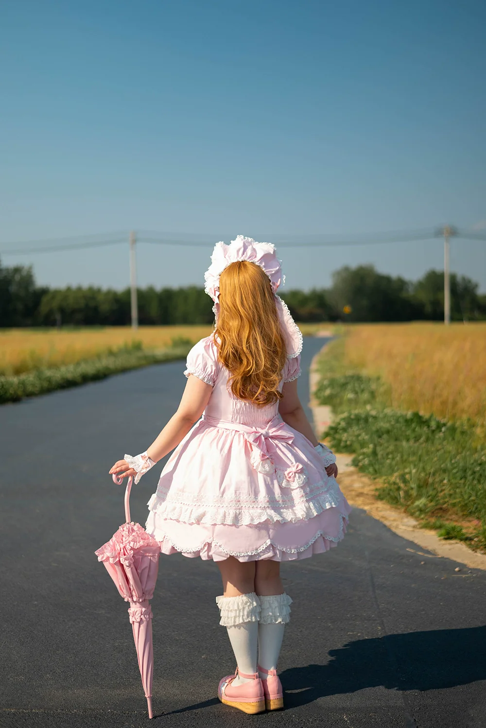 Vintage Petal Rabbit - Old School Lolita OP Cotton Dress With Petal-Shaped Hem - Image 19