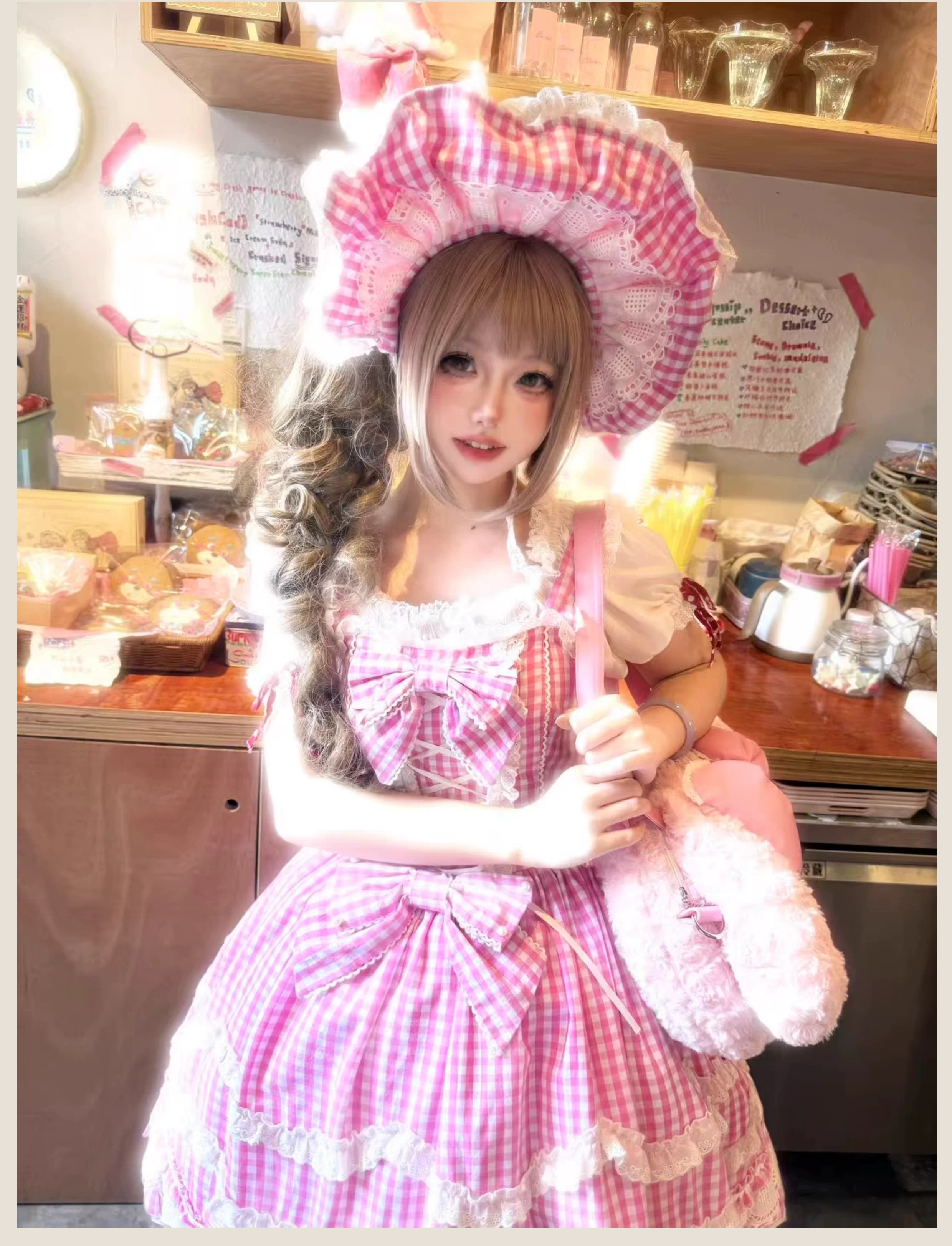TaTaTa Lolita - Plaid Baileys - Old School Lolita Pink Plaid JSK - Image 11