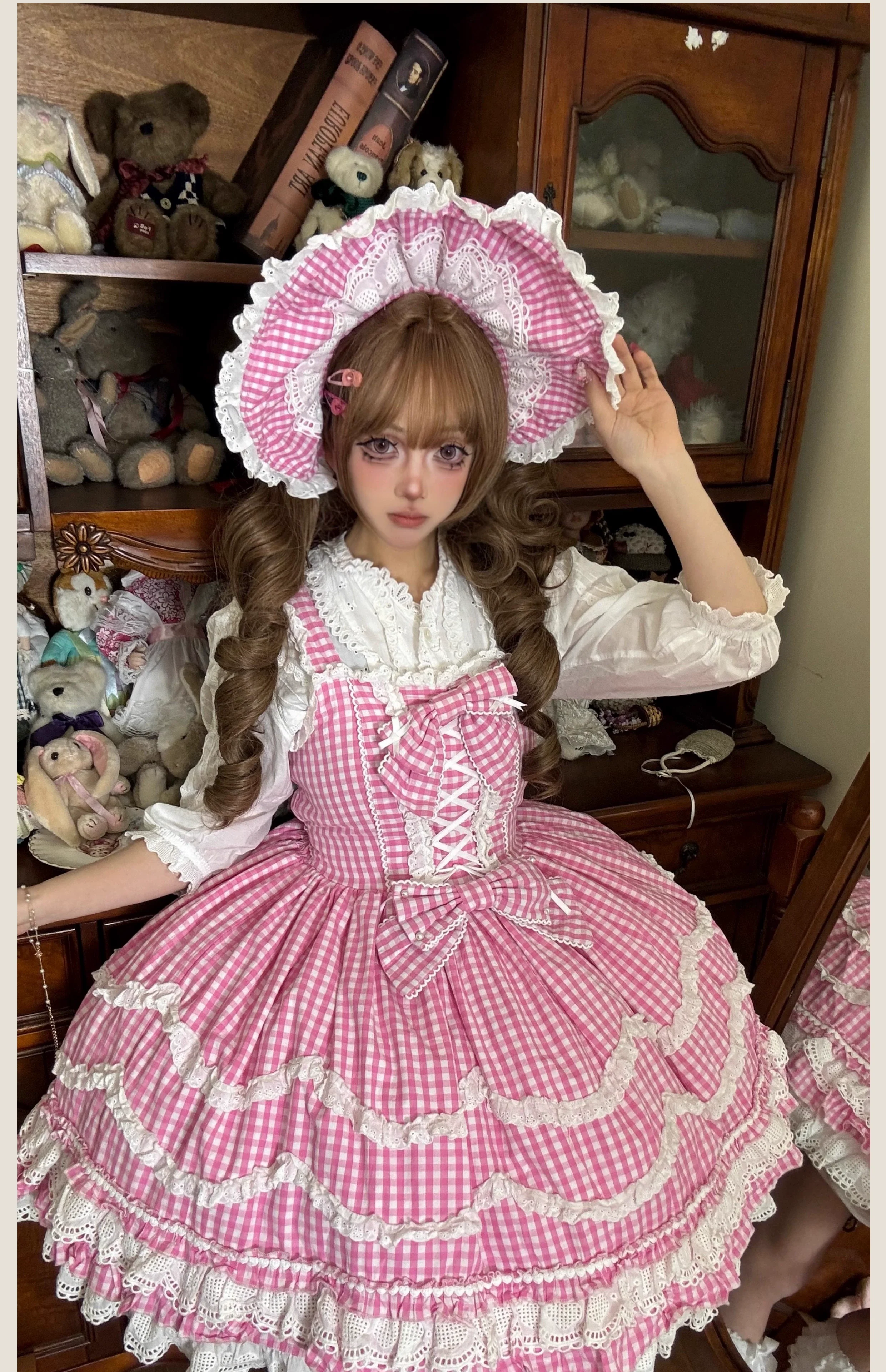 TaTaTa Lolita - Plaid Baileys - Old School Lolita Pink Plaid JSK - Image 20