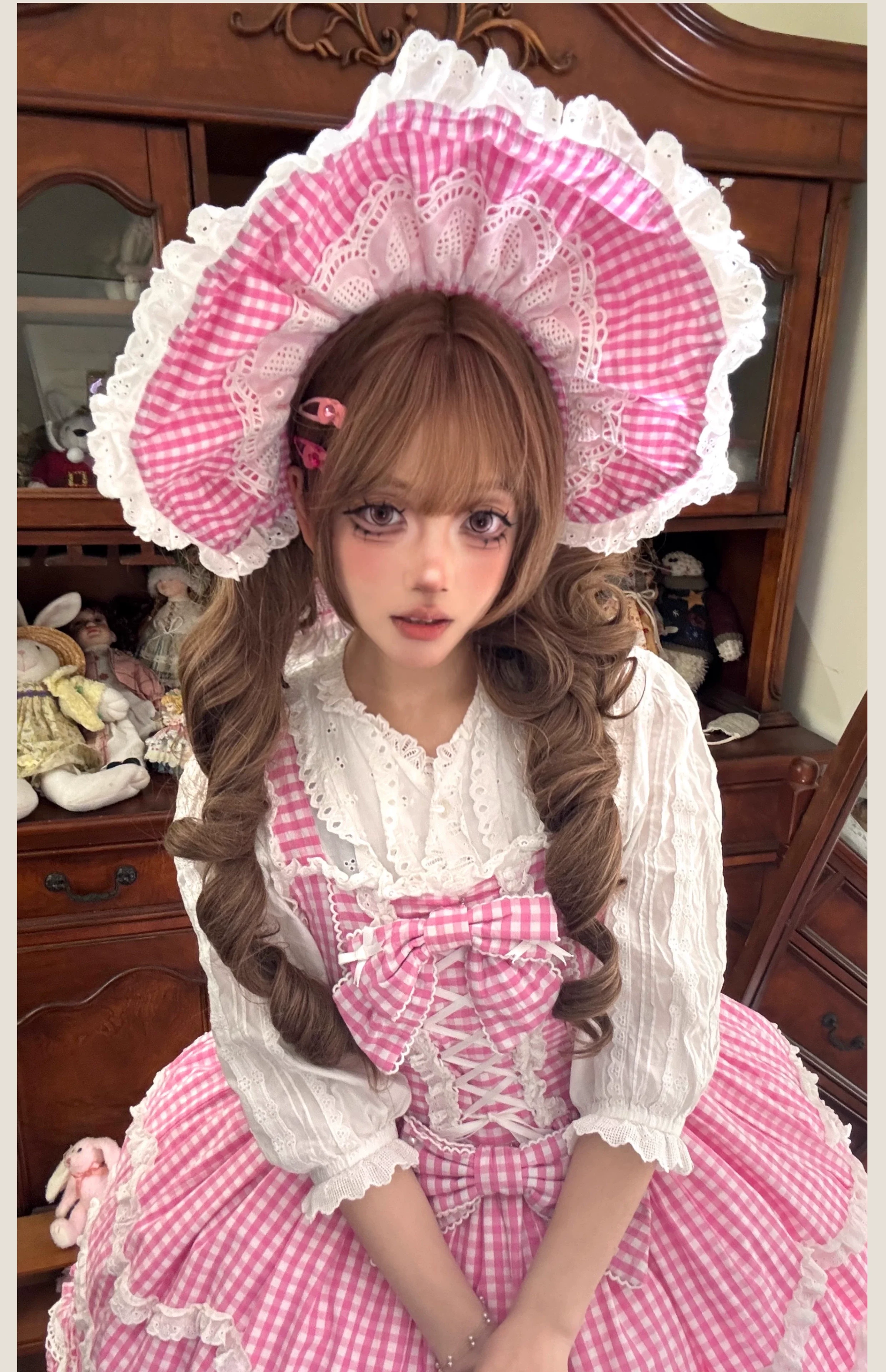 TaTaTa Lolita - Plaid Baileys - Old School Lolita Pink Plaid JSK - Image 21