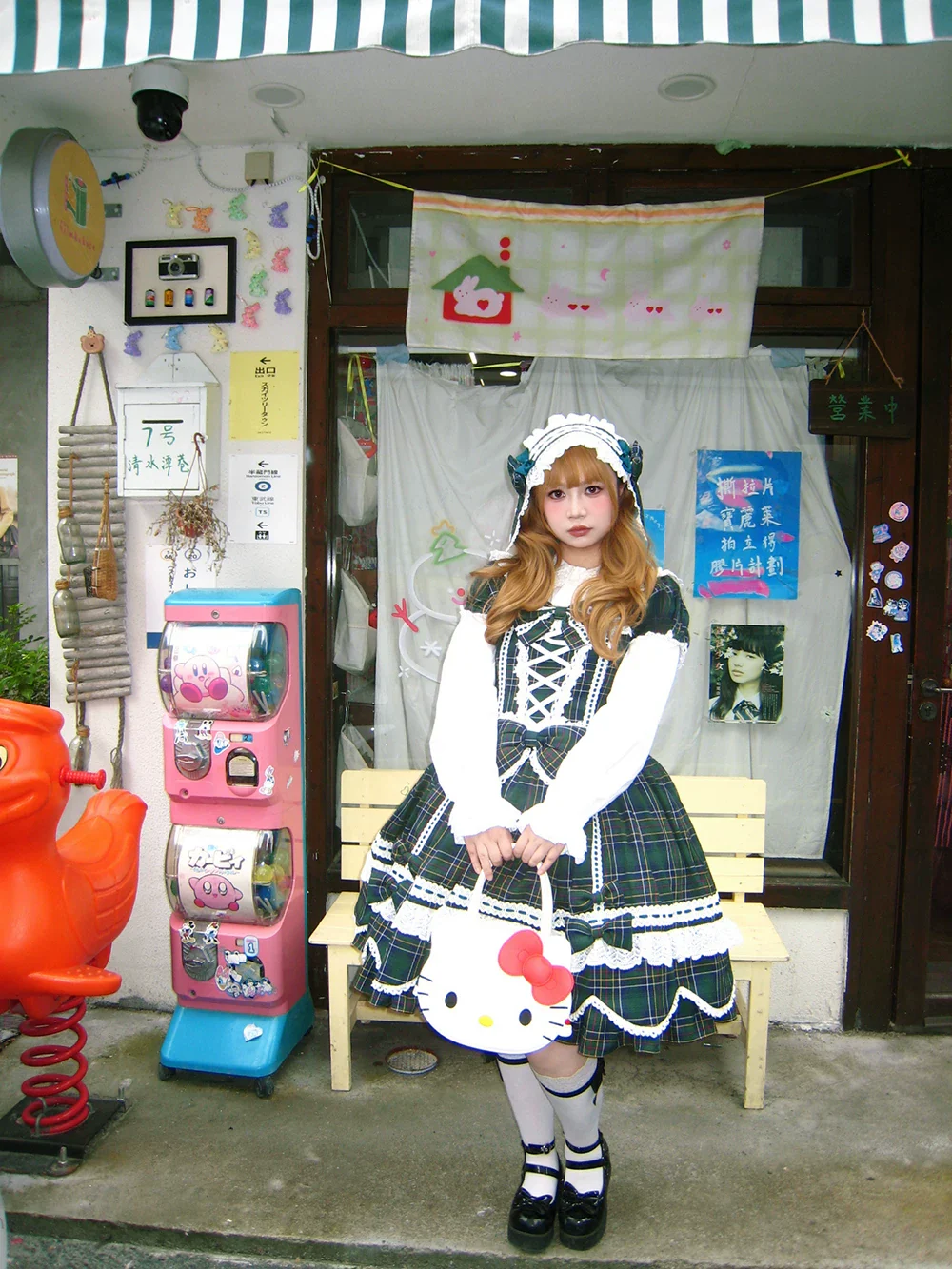 Plaid Petal Bunny - Old School Lolita Plaid OP Dress, Petal-shaped Hem - Image 14