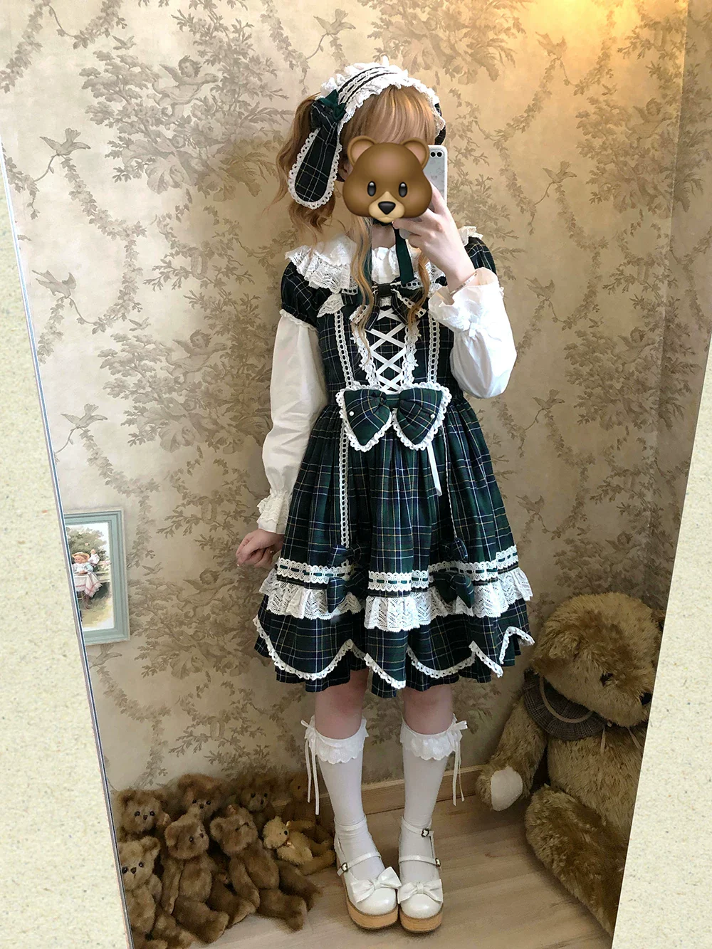Plaid Petal Bunny - Old School Lolita Plaid OP Dress, Petal-shaped Hem - Image 51