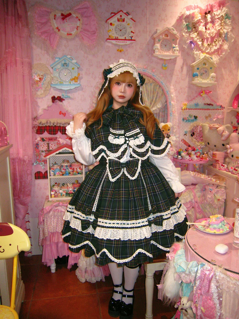 Plaid Petal Bunny - Old School Lolita Plaid OP Dress, Petal-shaped Hem - Image 57
