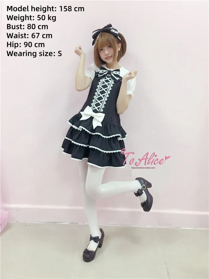 To Alice - Old School Lolita Salopette Suit Tiered Dress - Image 5