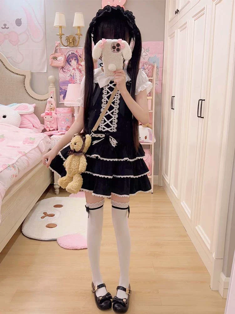 To Alice - Old School Lolita Salopette Suit Tiered Dress - Image 9