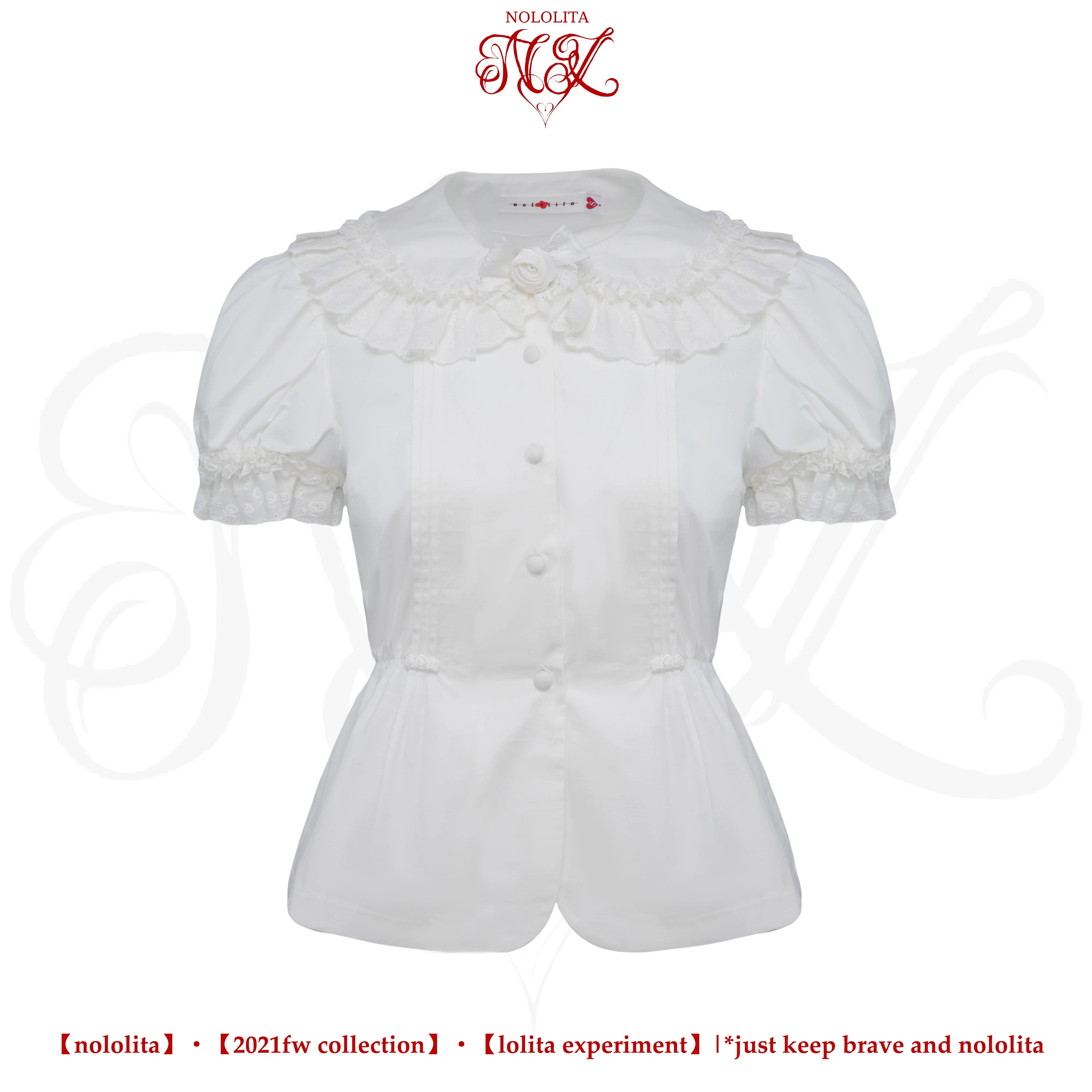 Nololita - Nightingale - Old School Lolita Shirt with Detachable Sleeves - Image 16