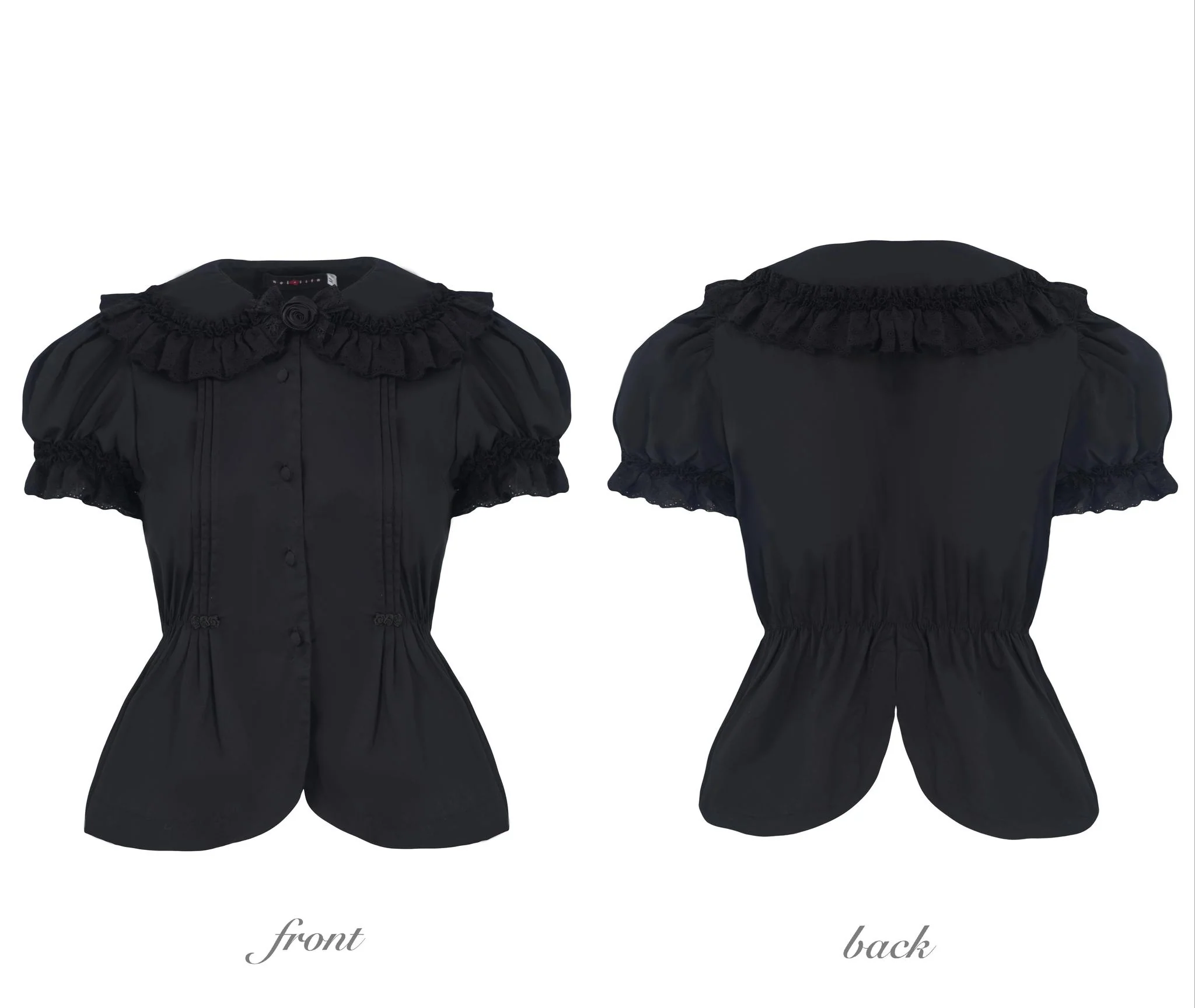 Nololita - Nightingale - Old School Lolita Shirt with Detachable Sleeves - Image 29