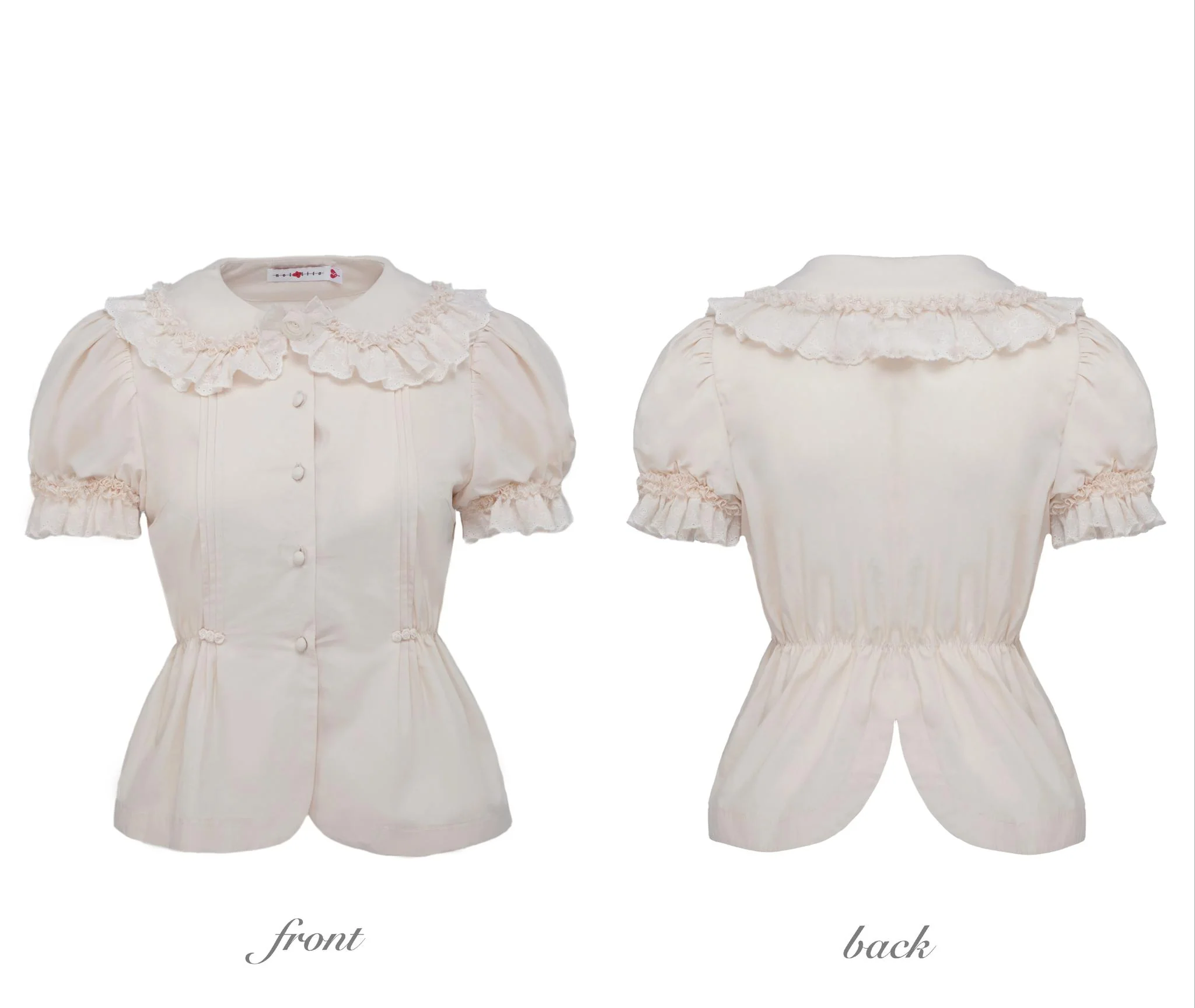 Nololita - Nightingale - Old School Lolita Shirt with Detachable Sleeves - Image 30