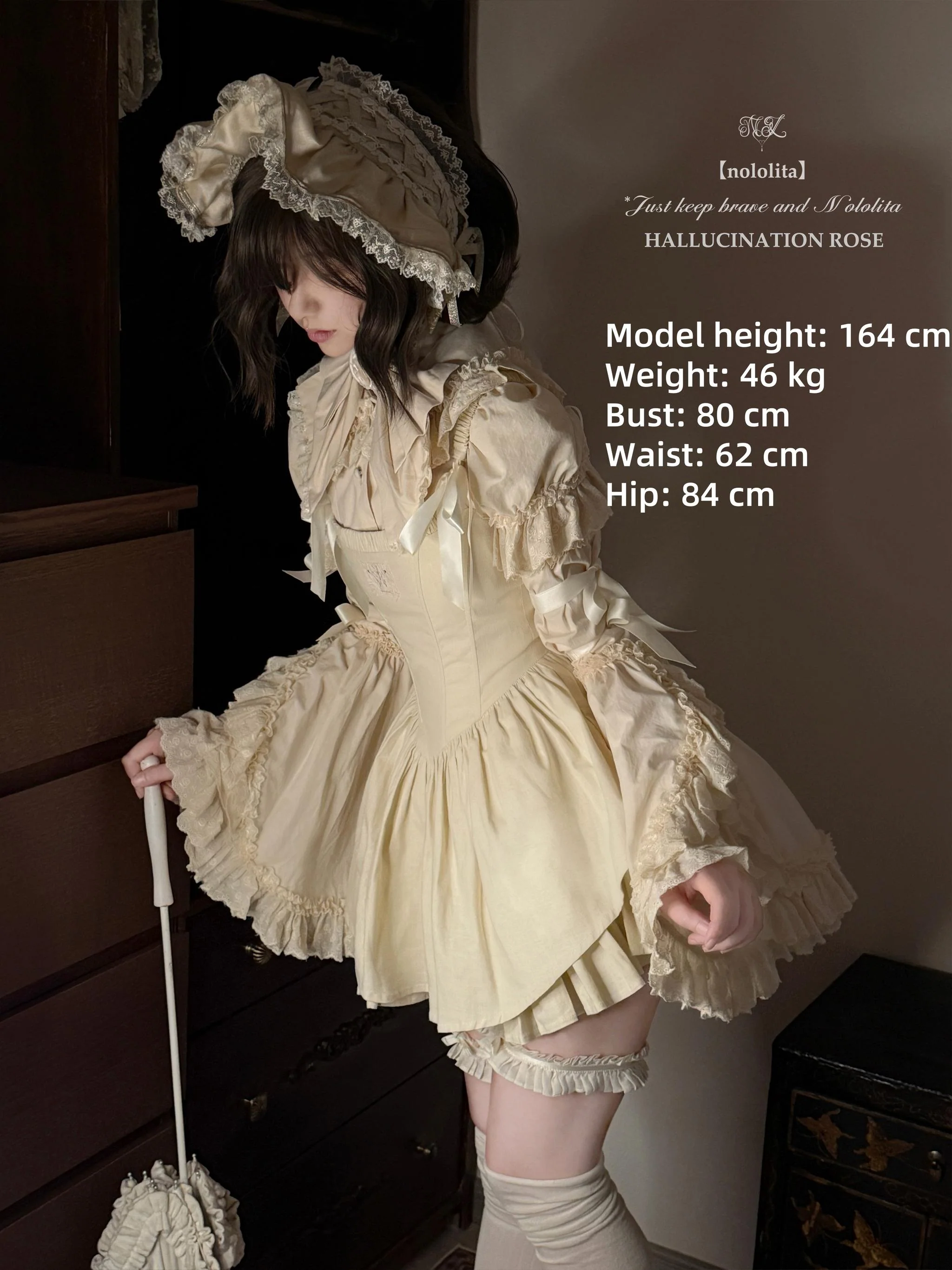 Nololita - Nightingale - Old School Lolita Shirt with Detachable Sleeves - Image 32