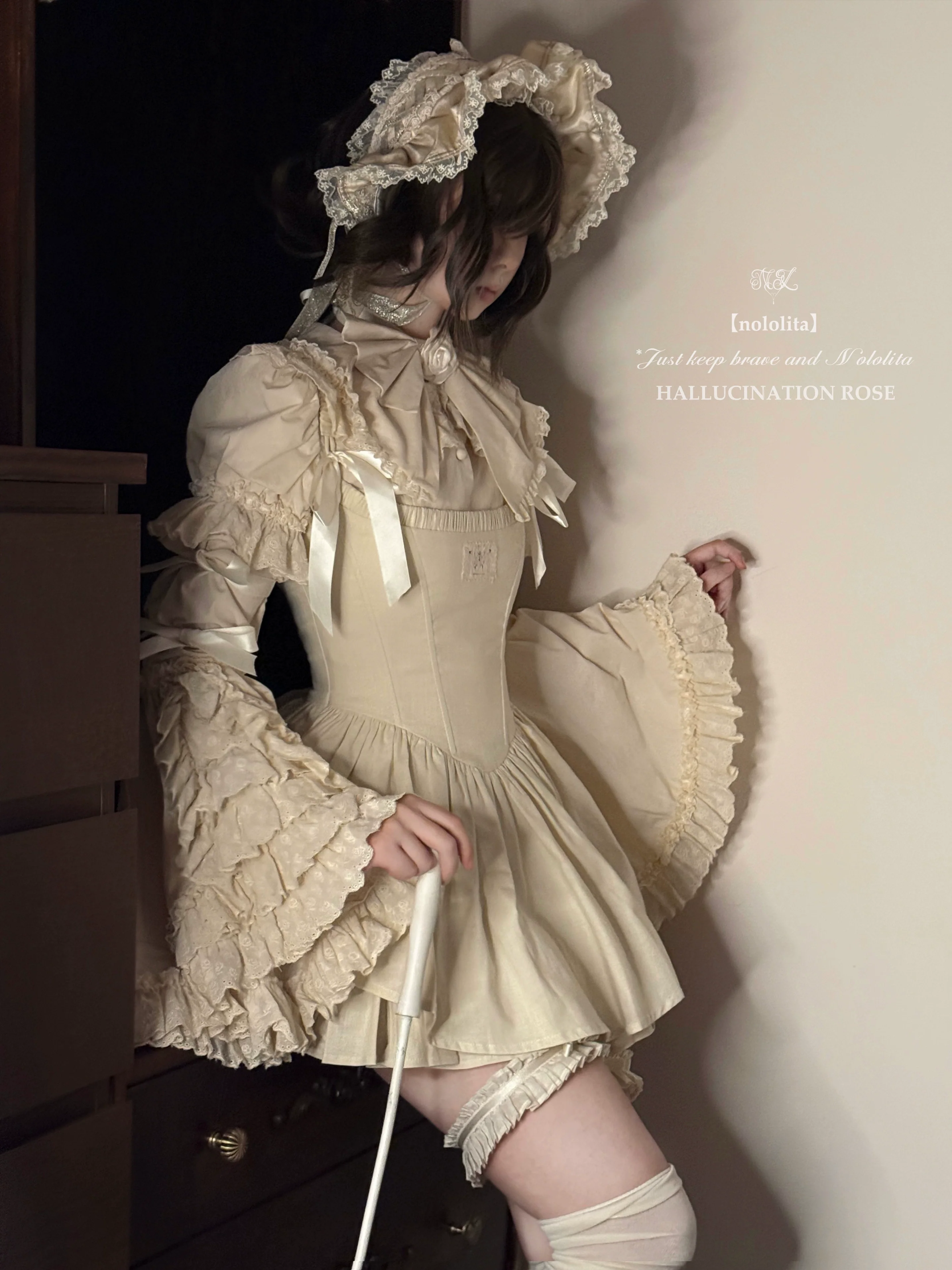 Nololita - Nightingale - Old School Lolita Shirt with Detachable Sleeves - Image 34