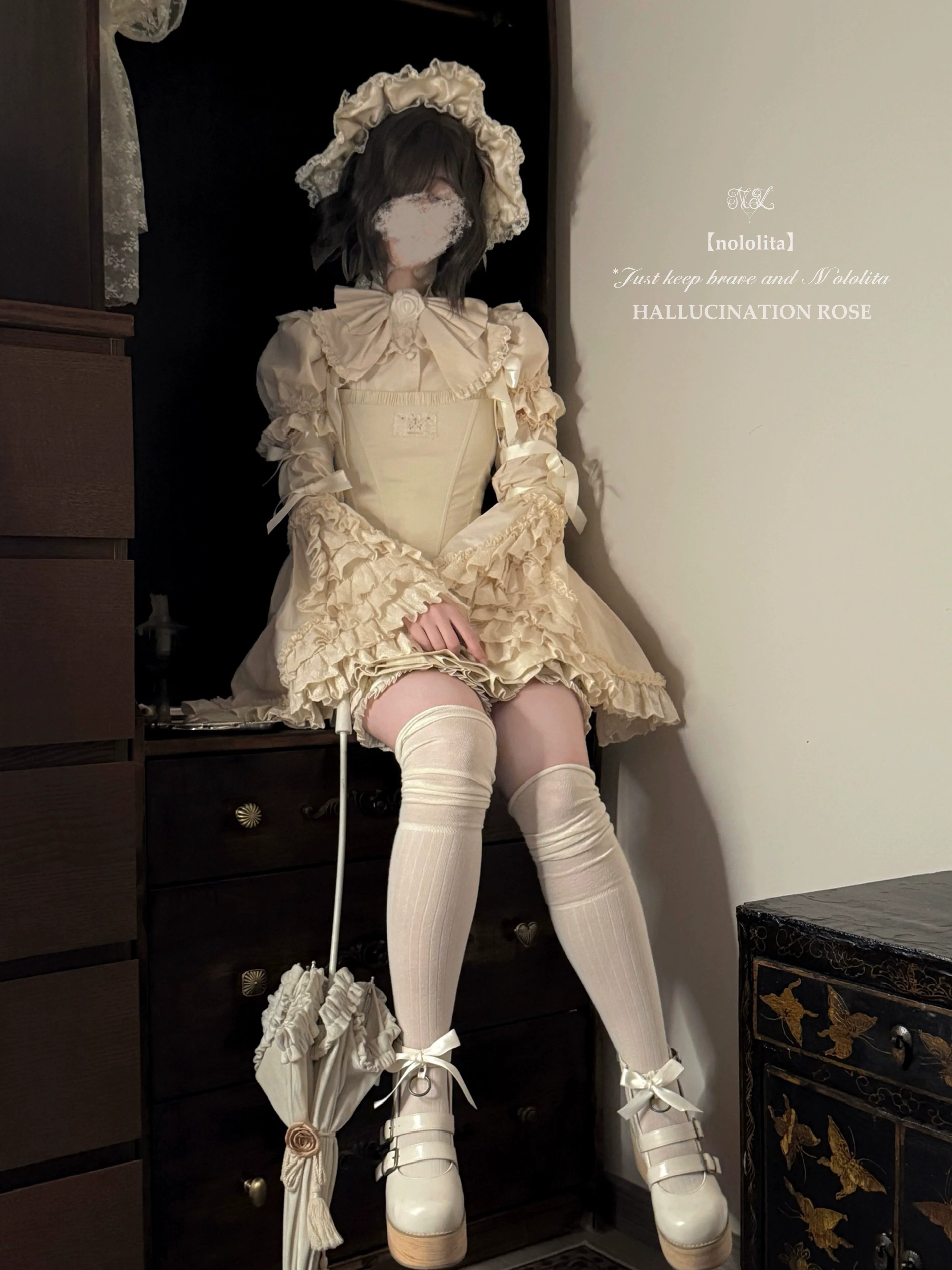 Nololita - Nightingale - Old School Lolita Shirt with Detachable Sleeves - Image 36