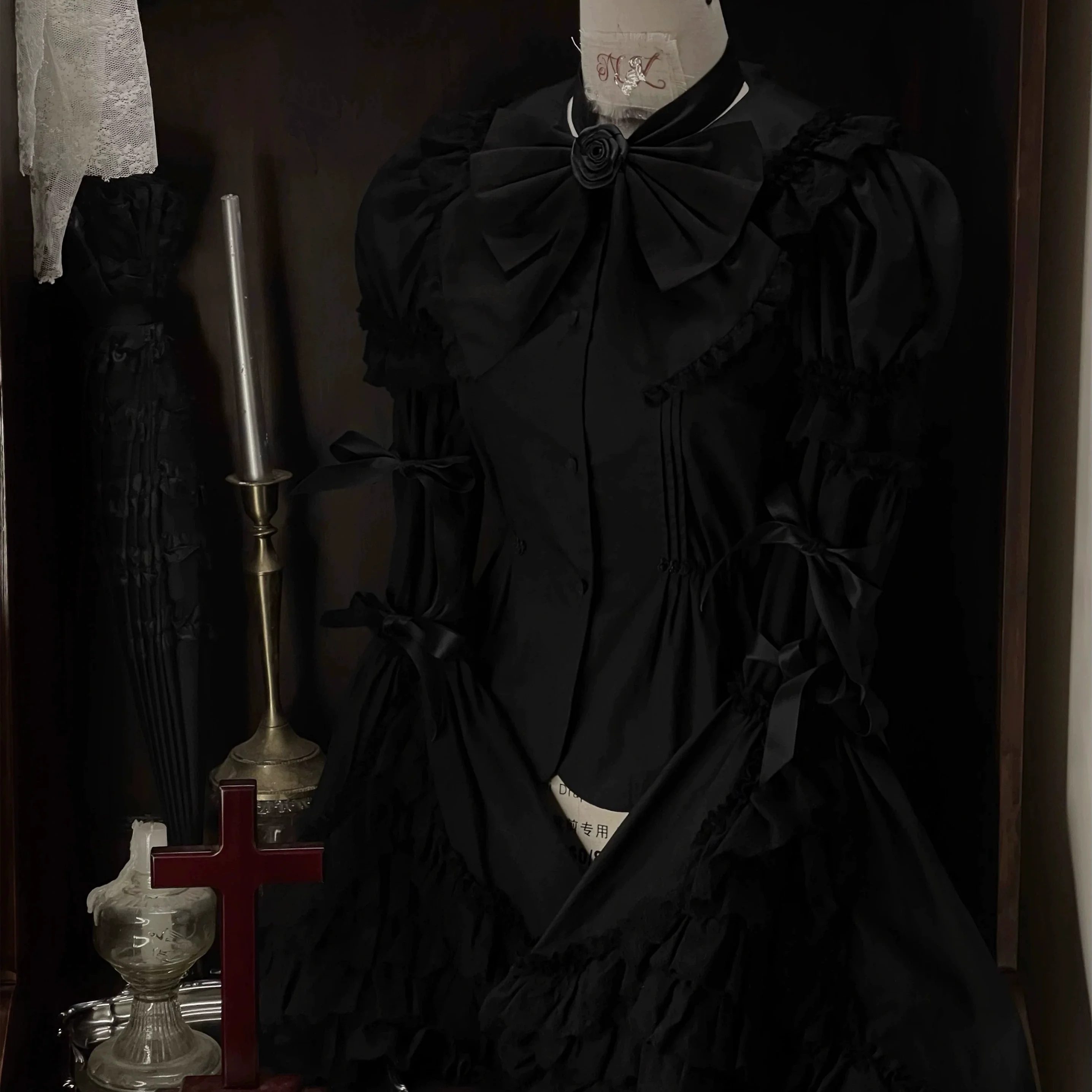Nololita - Nightingale - Old School Lolita Shirt with Detachable Sleeves - Image 38