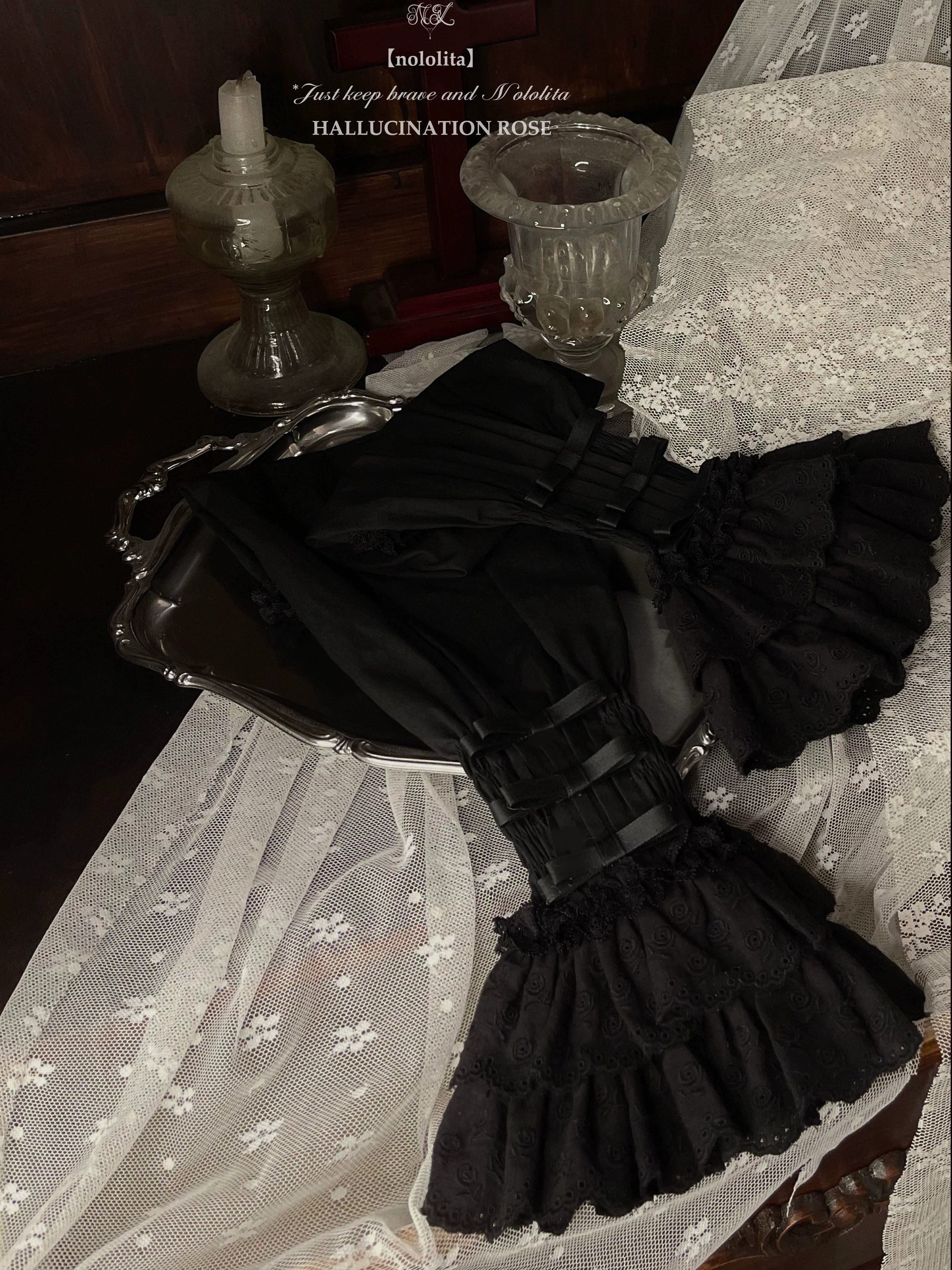 Nololita - Nightingale - Old School Lolita Shirt with Detachable Sleeves - Image 50