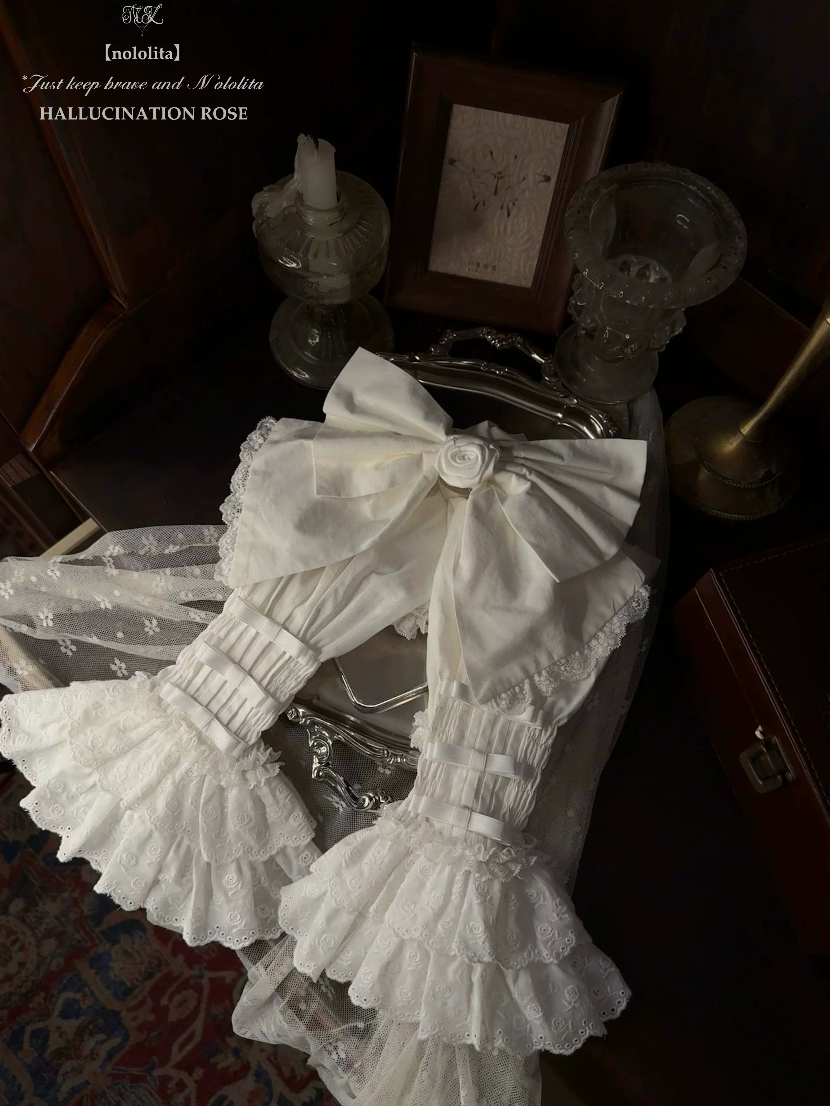 Nololita - Nightingale - Old School Lolita Shirt with Detachable Sleeves - Image 51