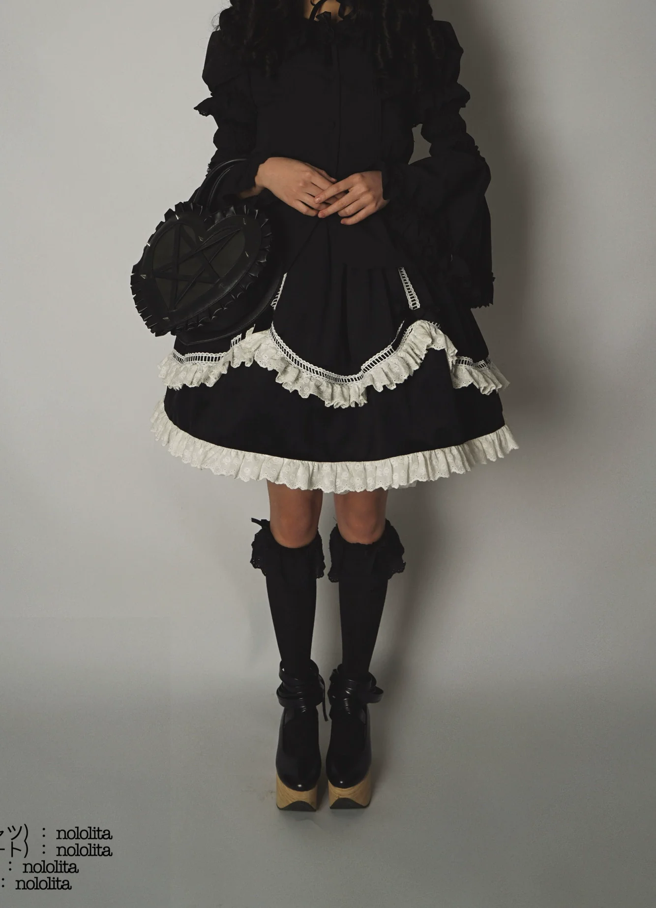 Nololita - Nightingale - Old School Lolita Shirt with Detachable Sleeves - Image 55