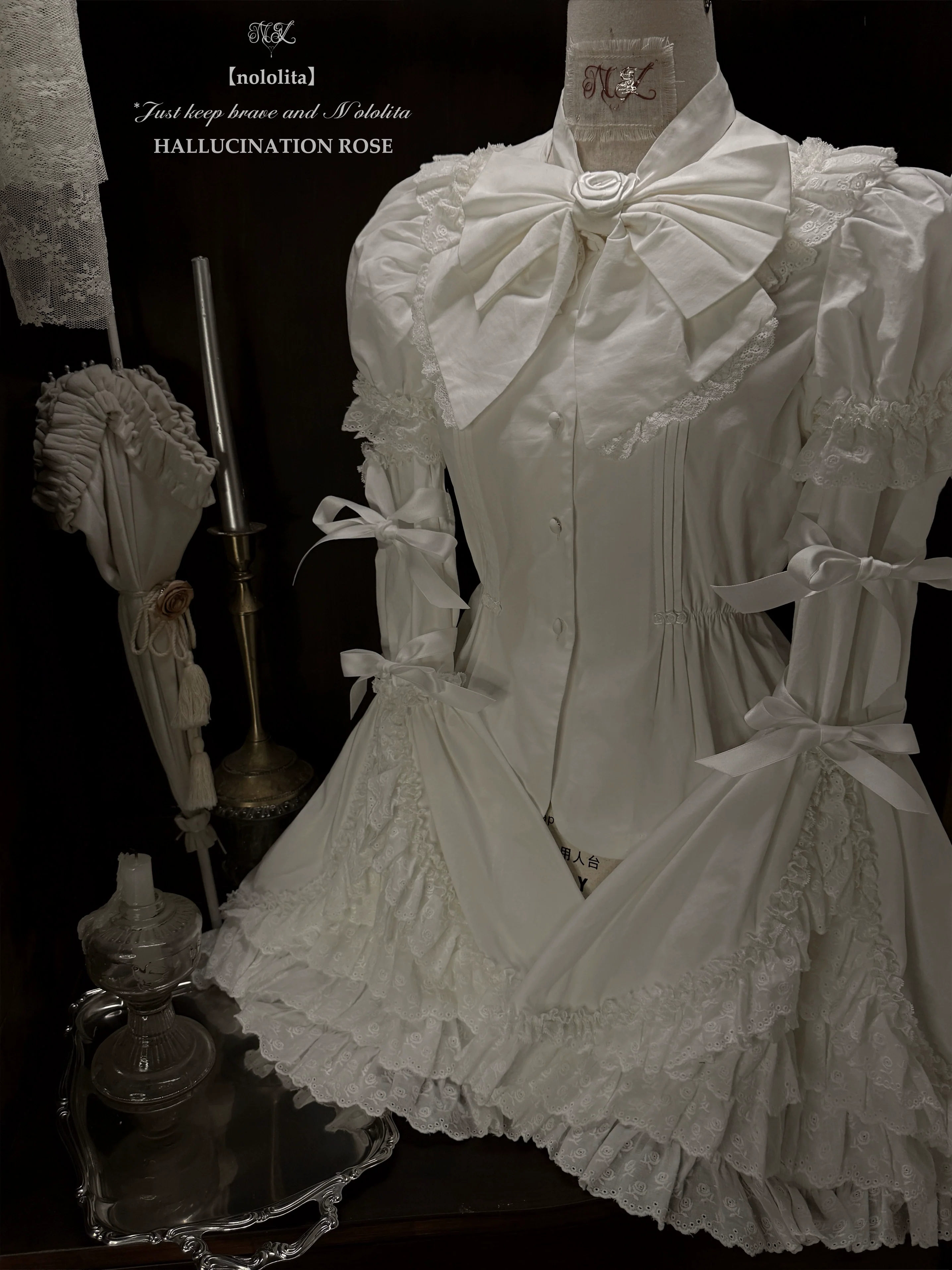 Nololita - Nightingale - Old School Lolita Shirt with Detachable Sleeves - Image 6