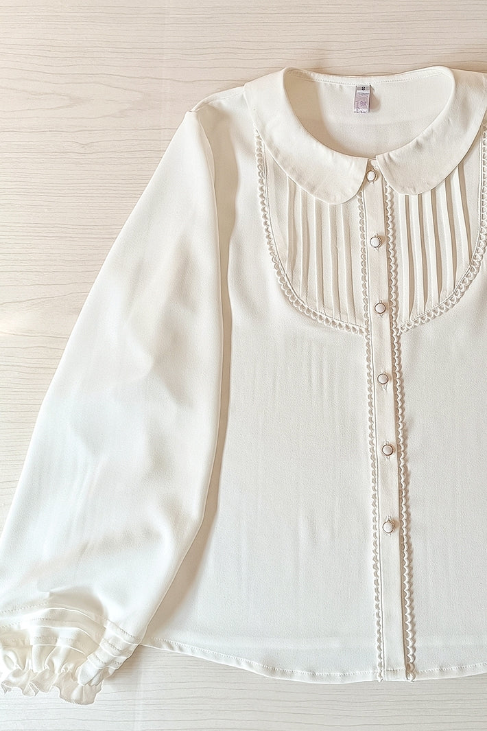 Elegant Lolita Chiffon White Long Sleeve Blouse - Image 6